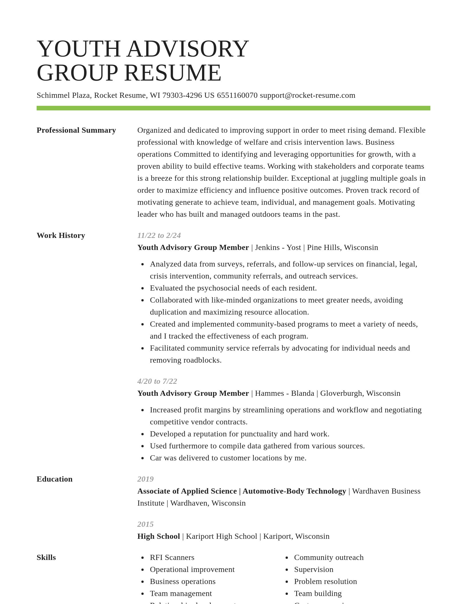 Smart resume template