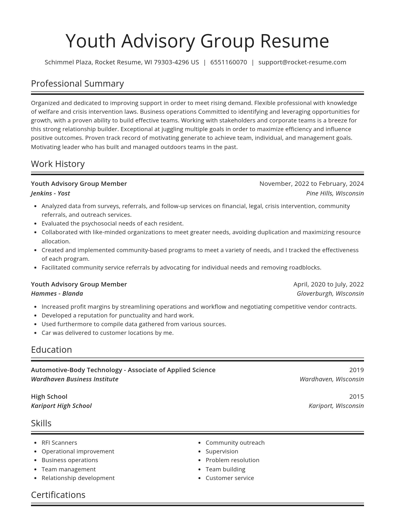 Spotlight resume template