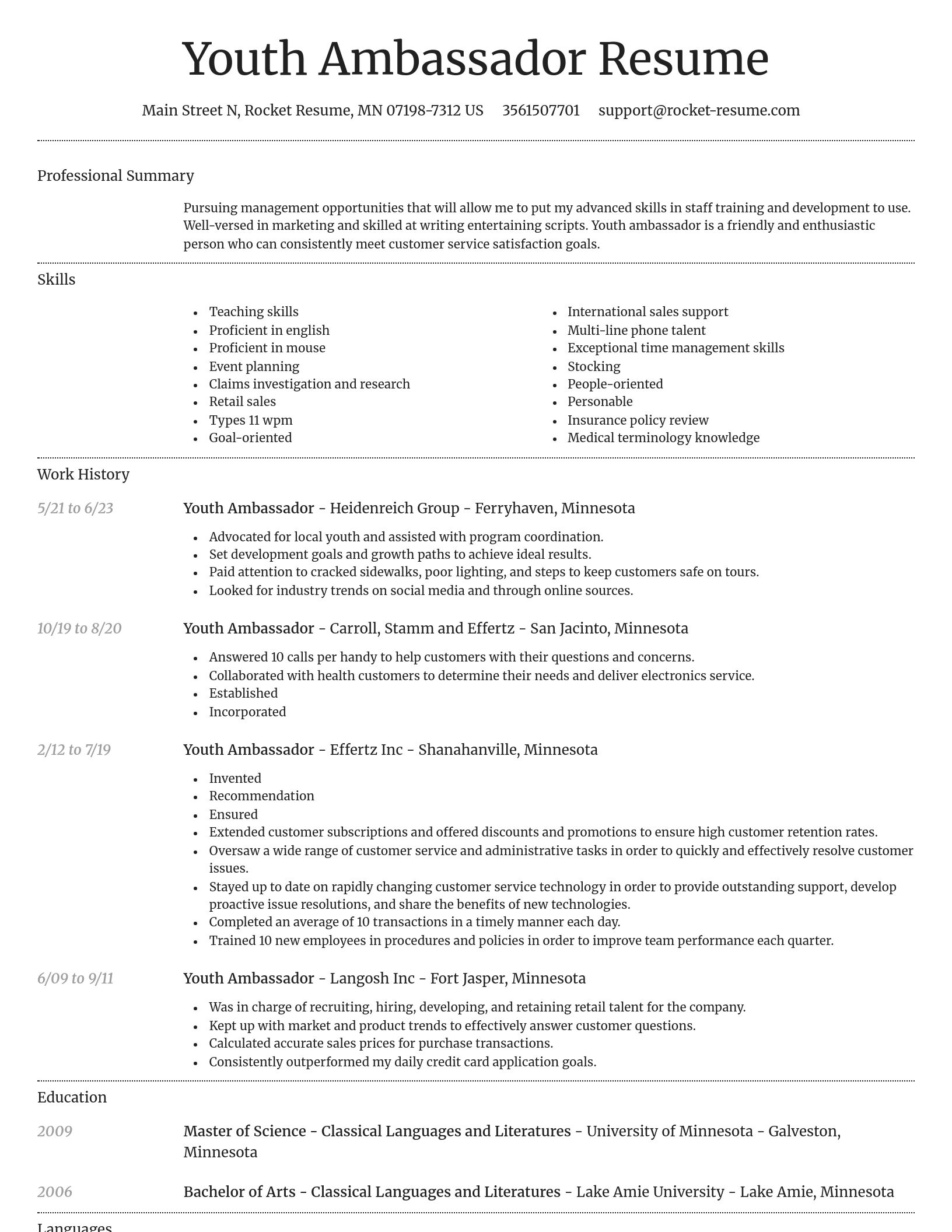 Dignified resume template