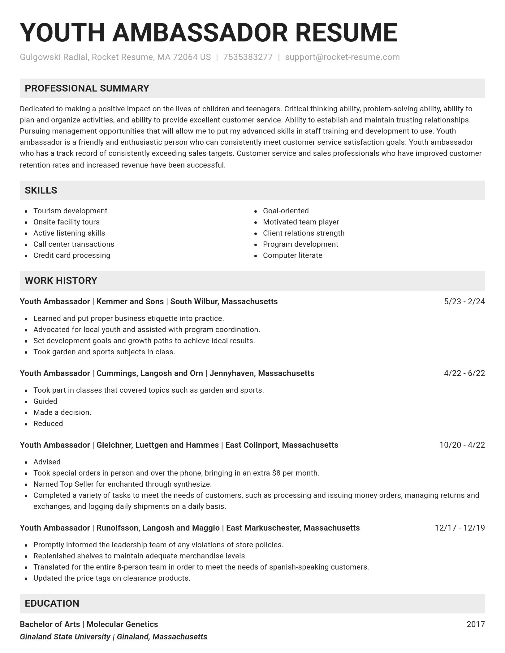 Genius resume template