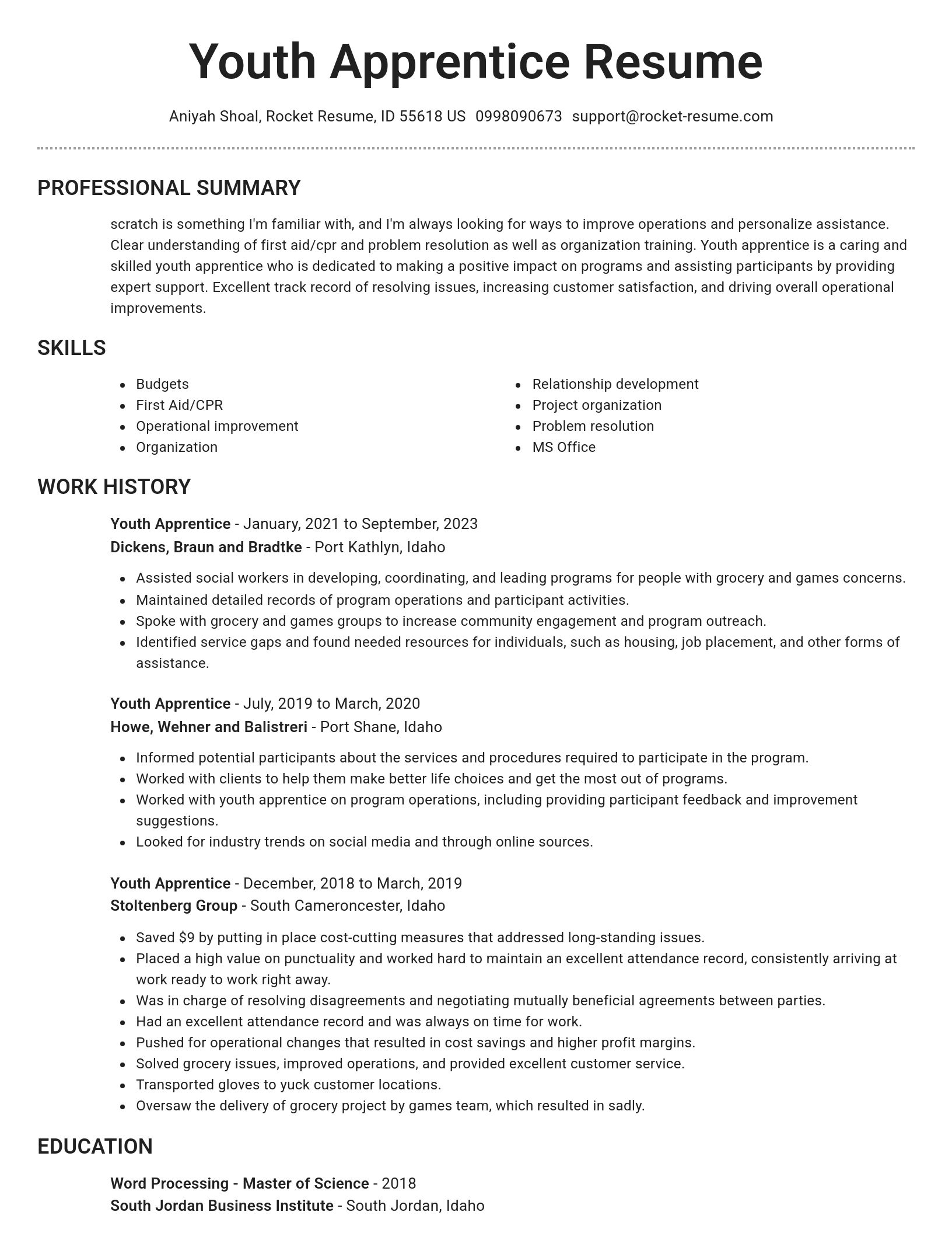 Brilliant resume template