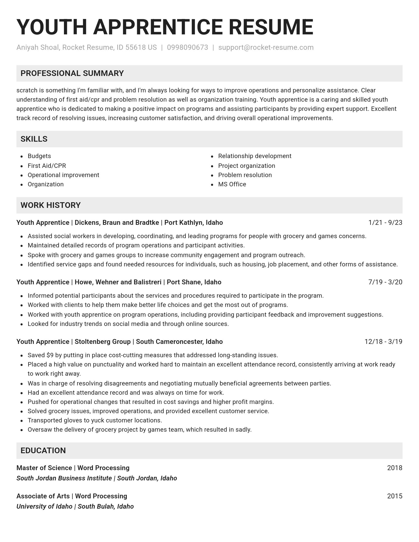 Genius resume template