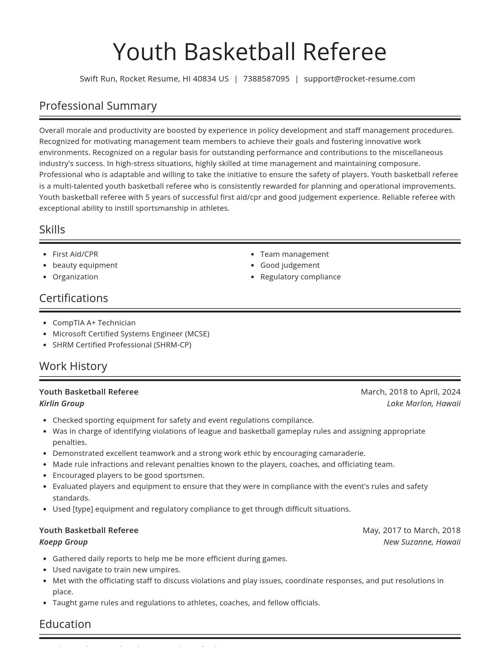 Spotlight resume template