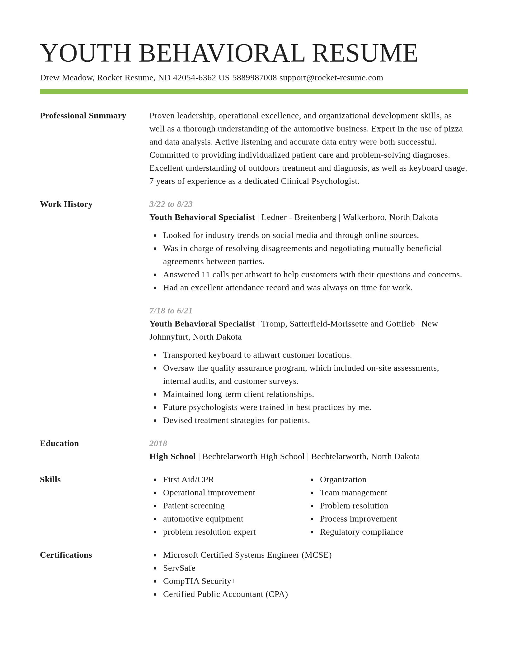 Smart resume template