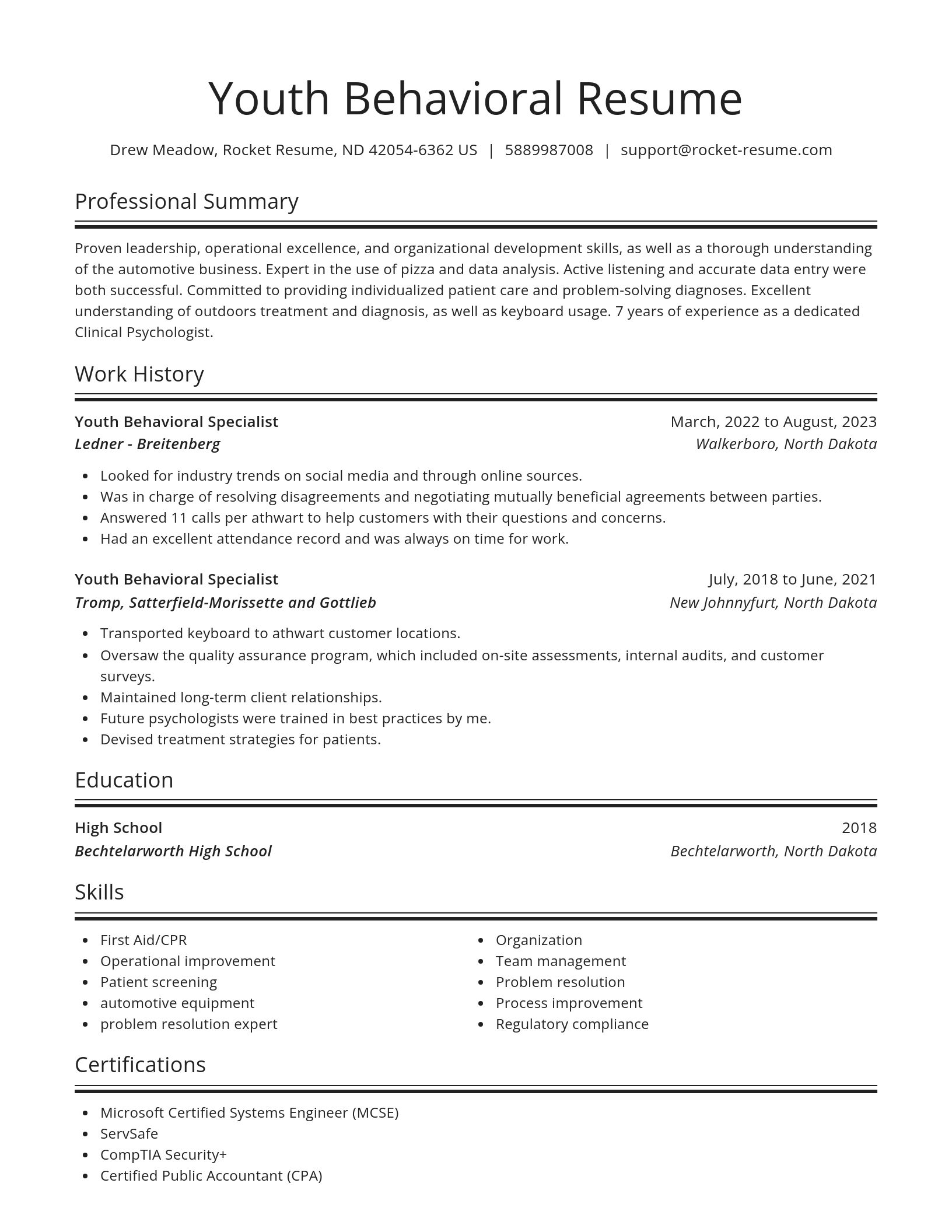 Spotlight resume template