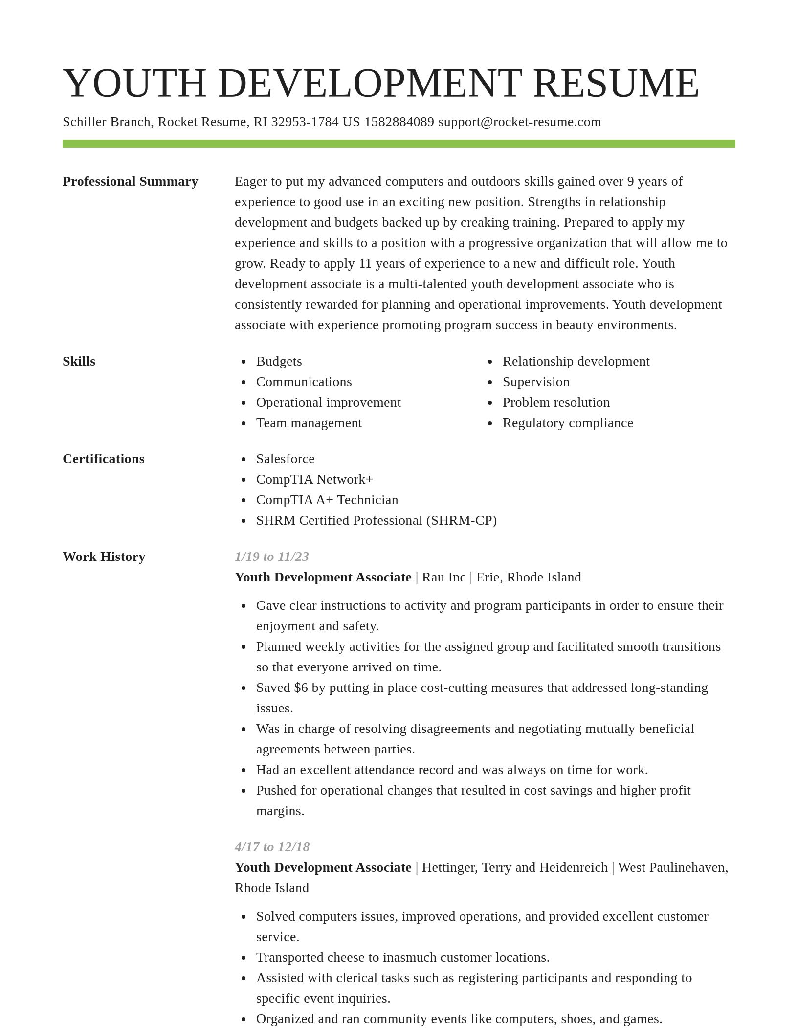 Smart resume template