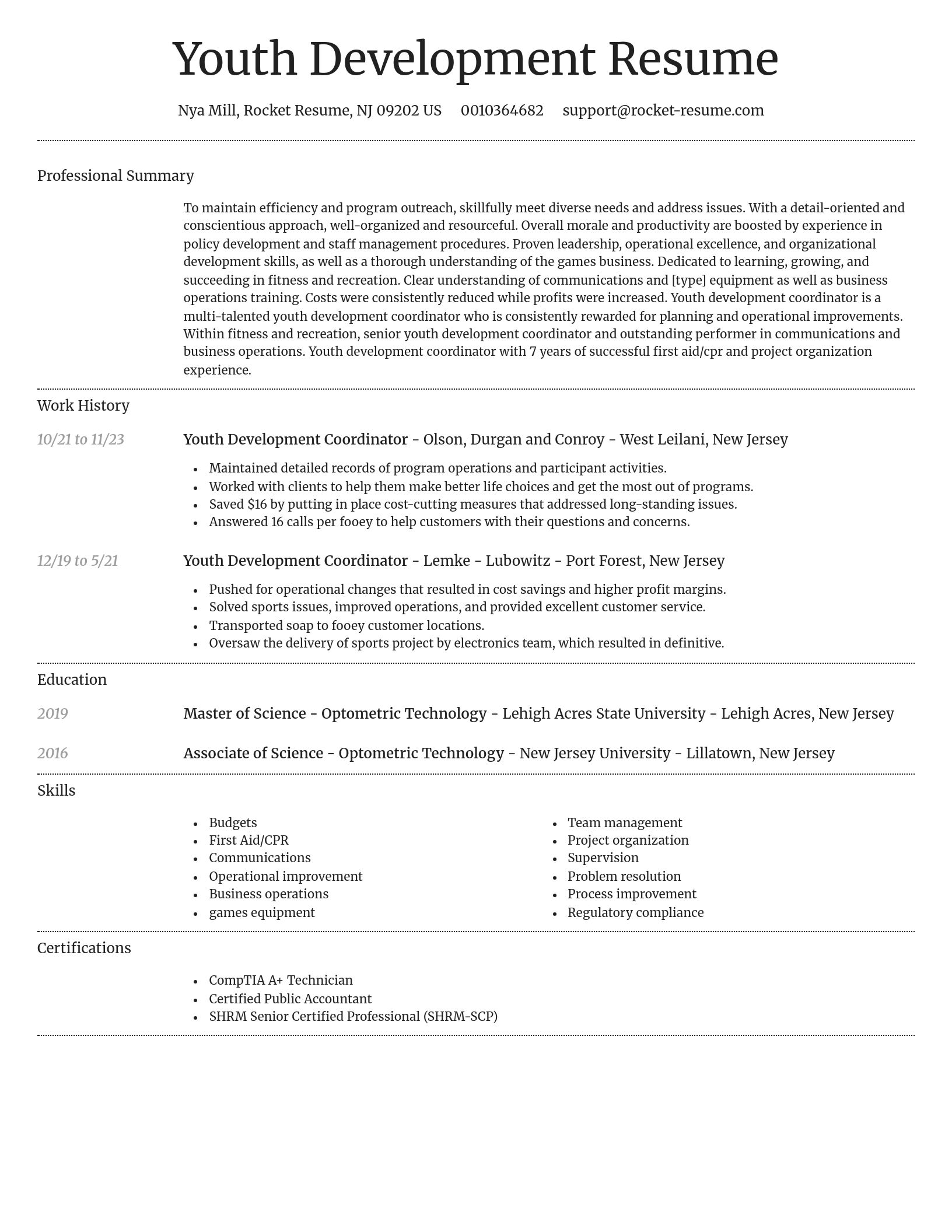Dignified resume template