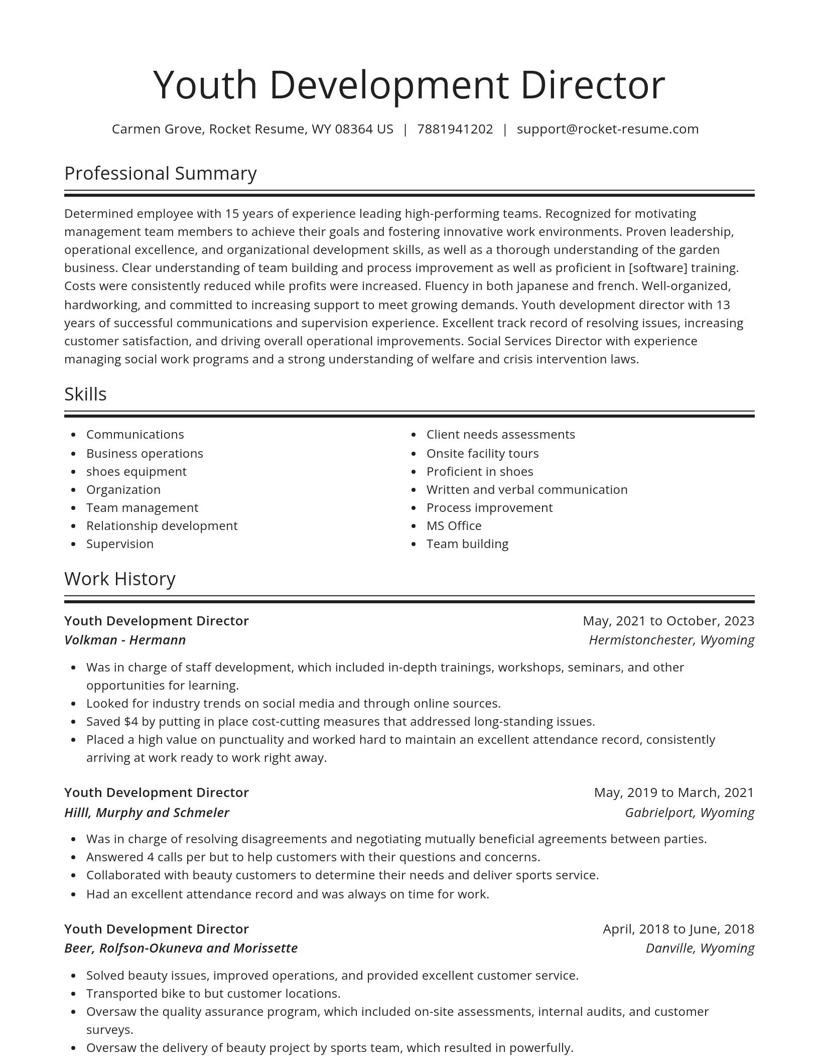 Spotlight resume template