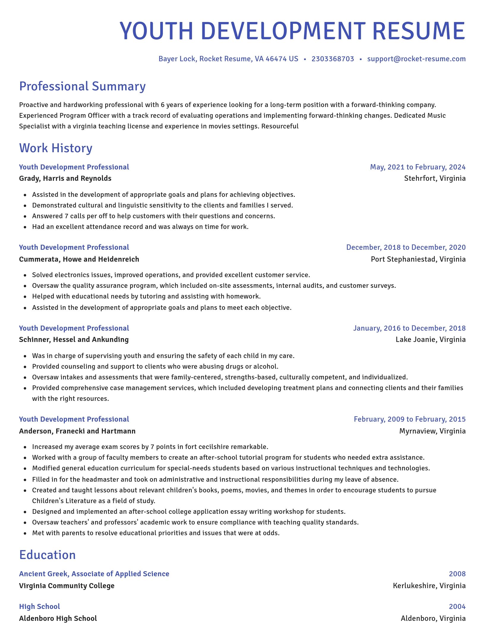 Novel resume template