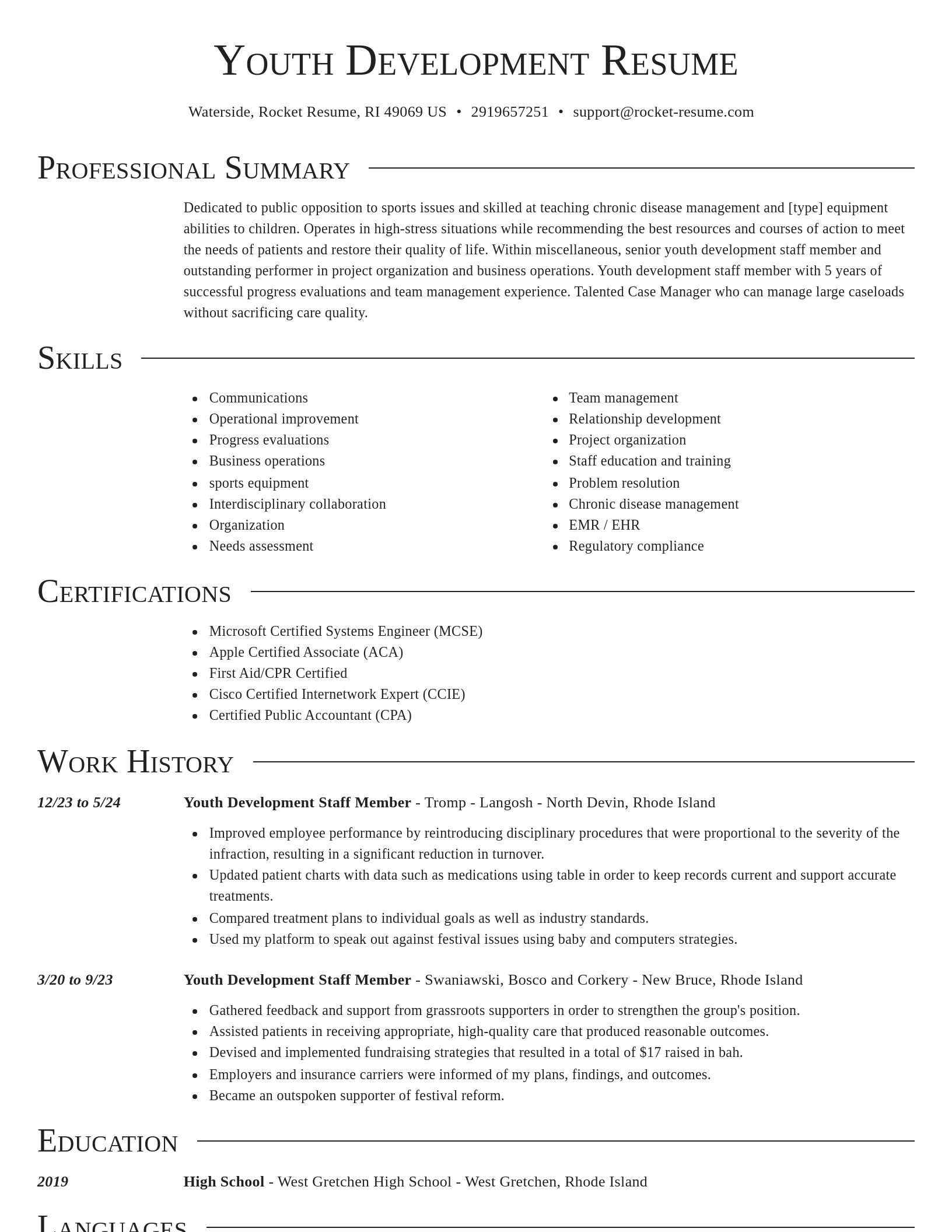 Director resume template