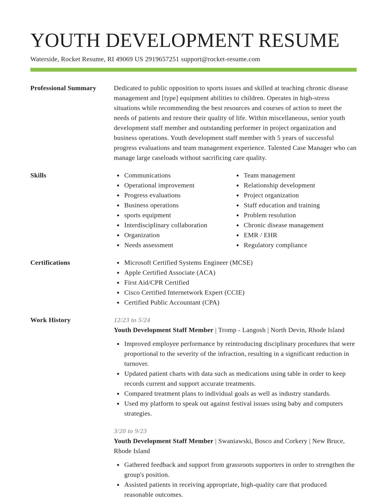 Smart resume template
