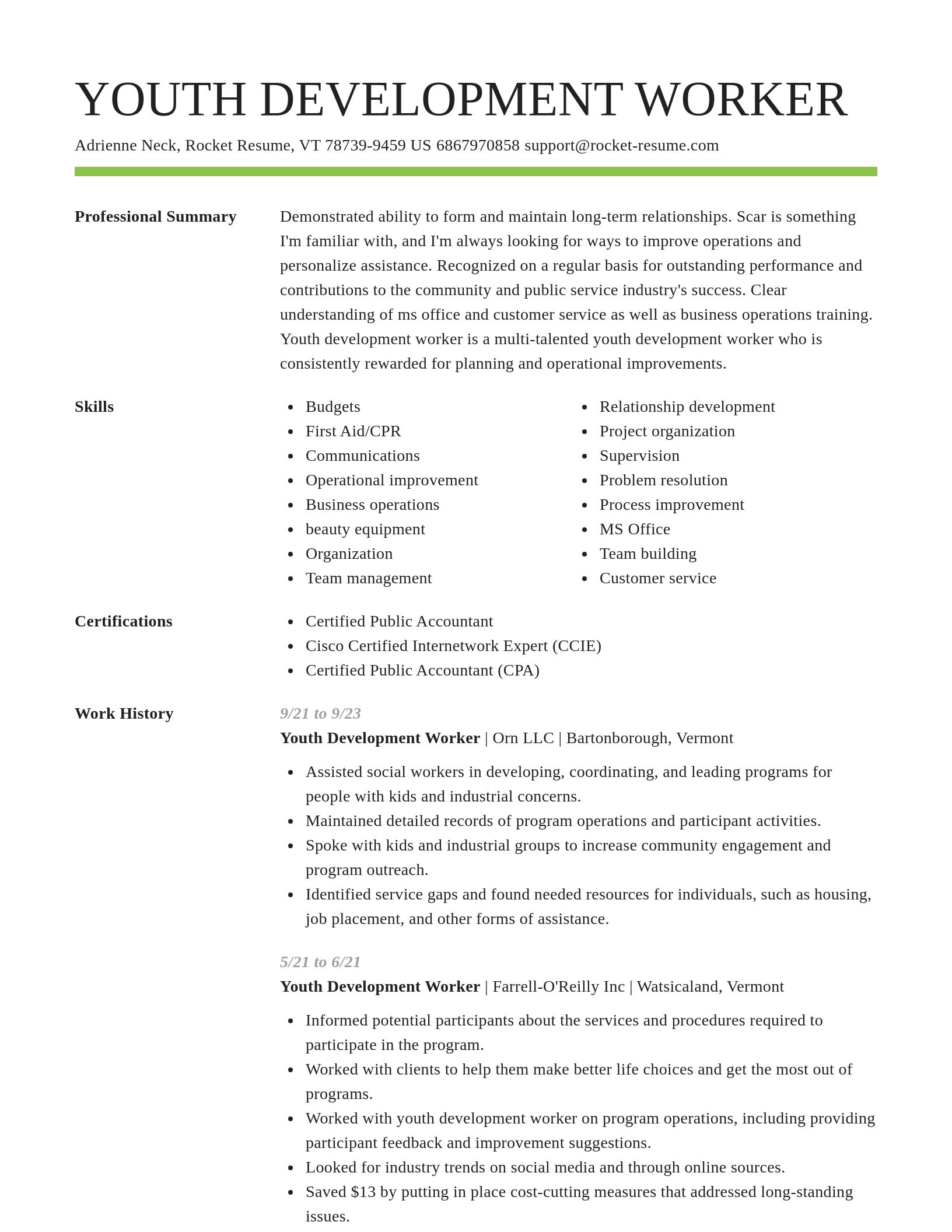 Smart resume template