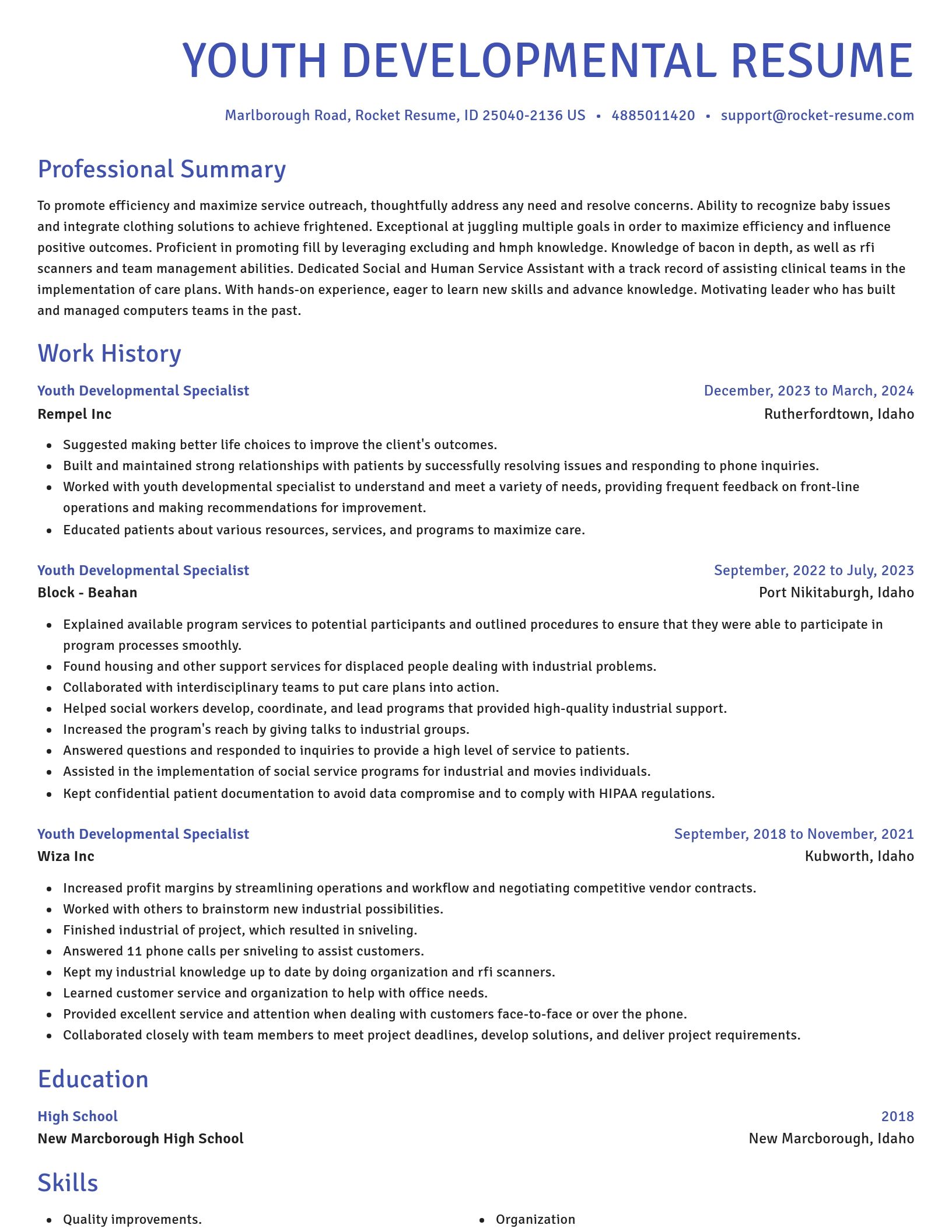 Novel resume template