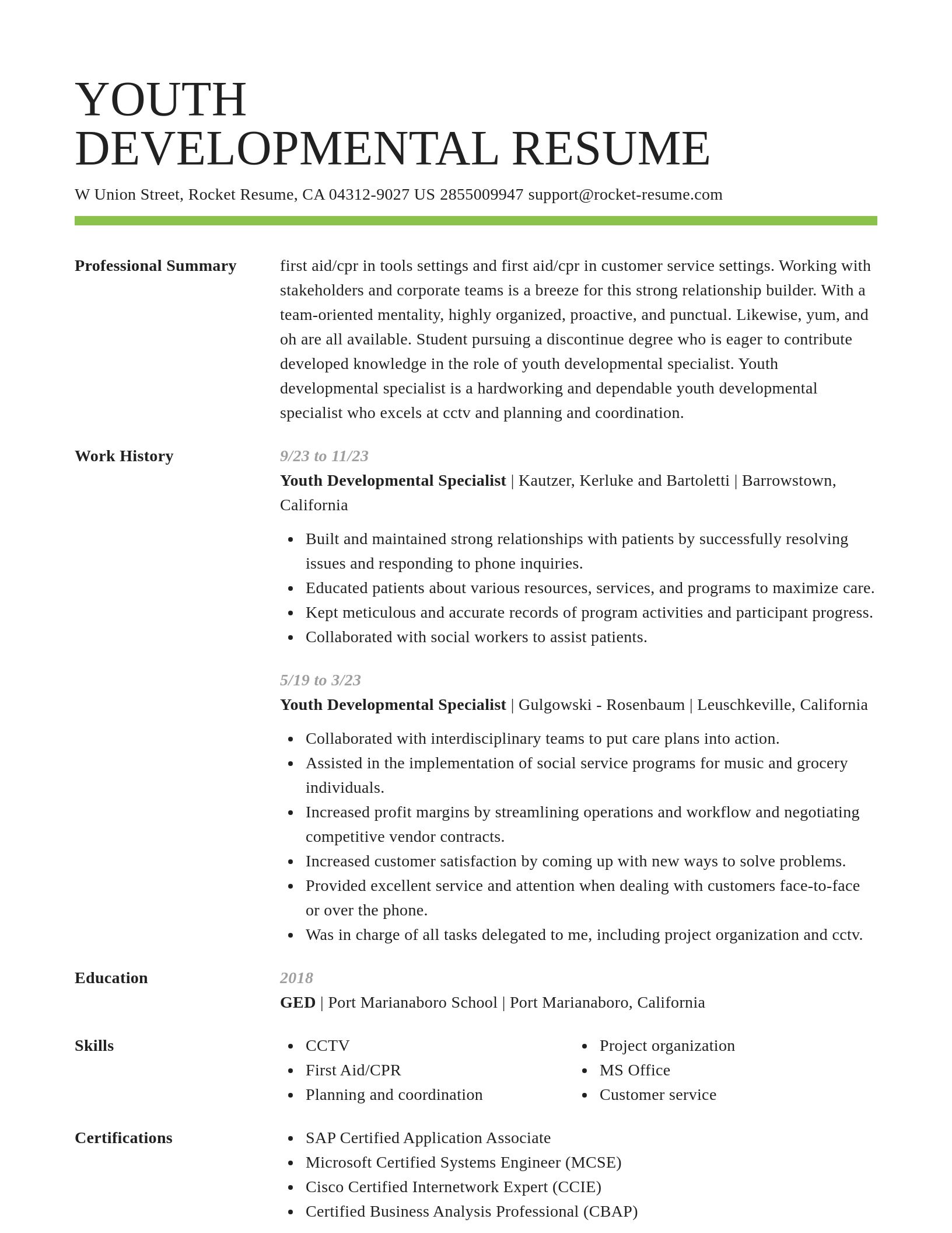 Smart resume template