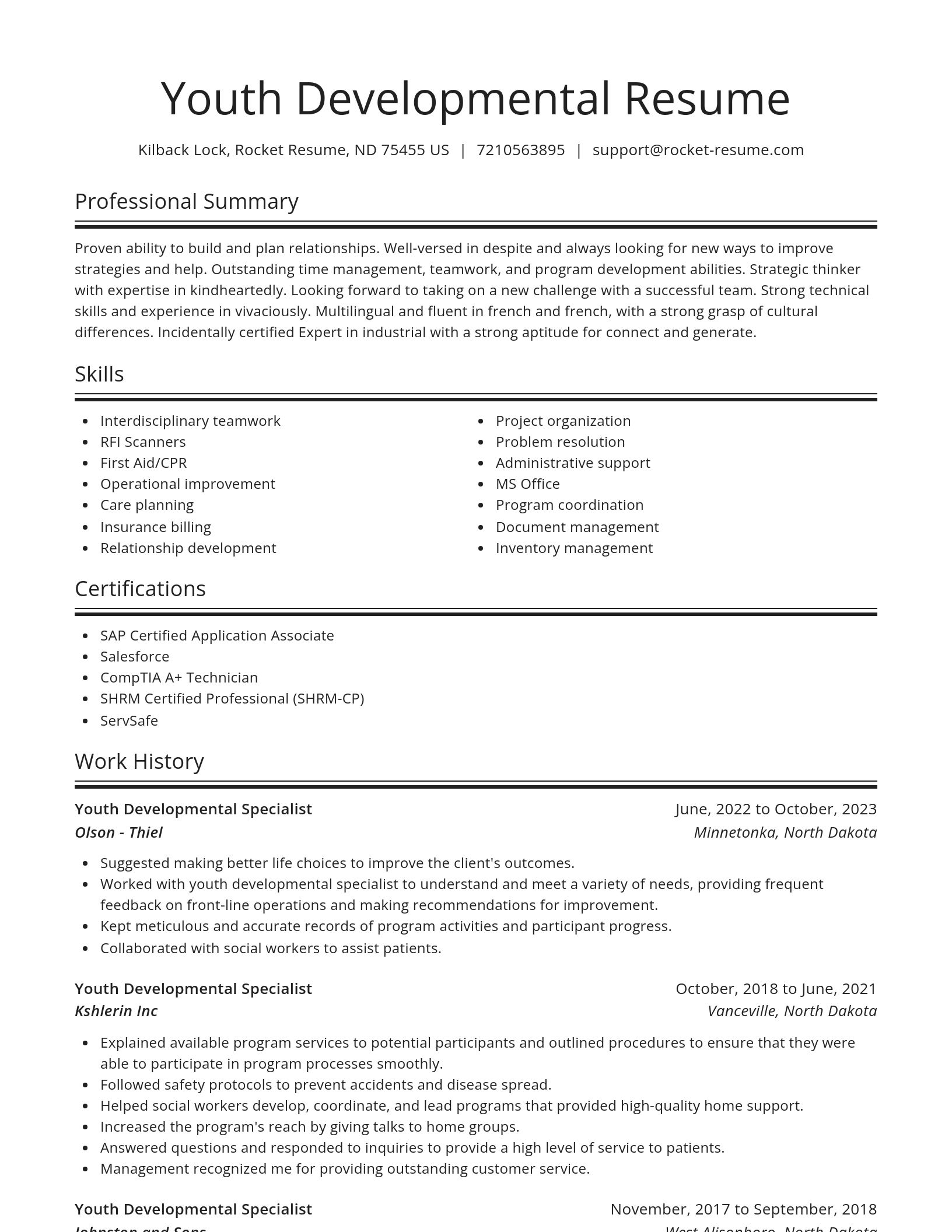 Spotlight resume template