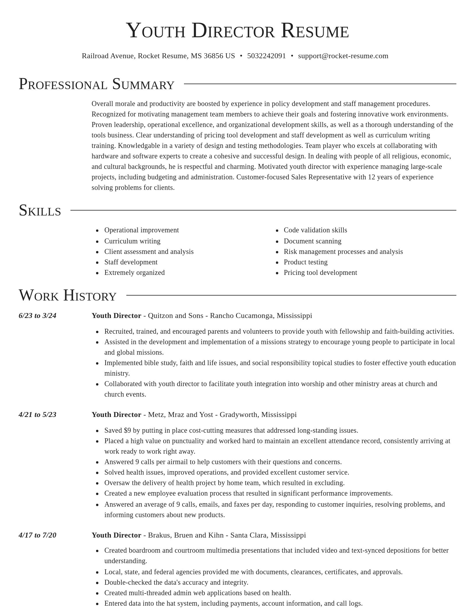 Director resume template