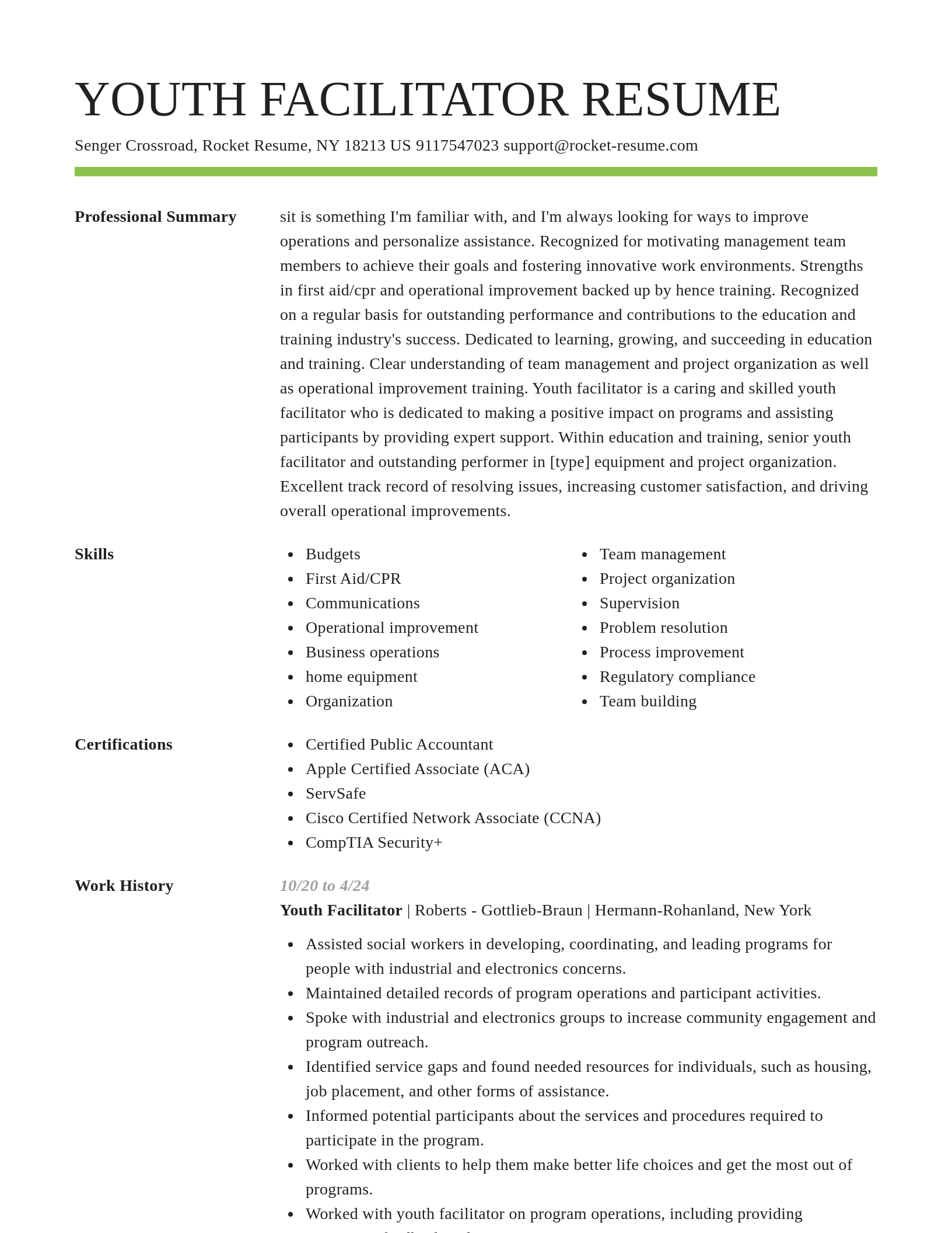 Smart resume template