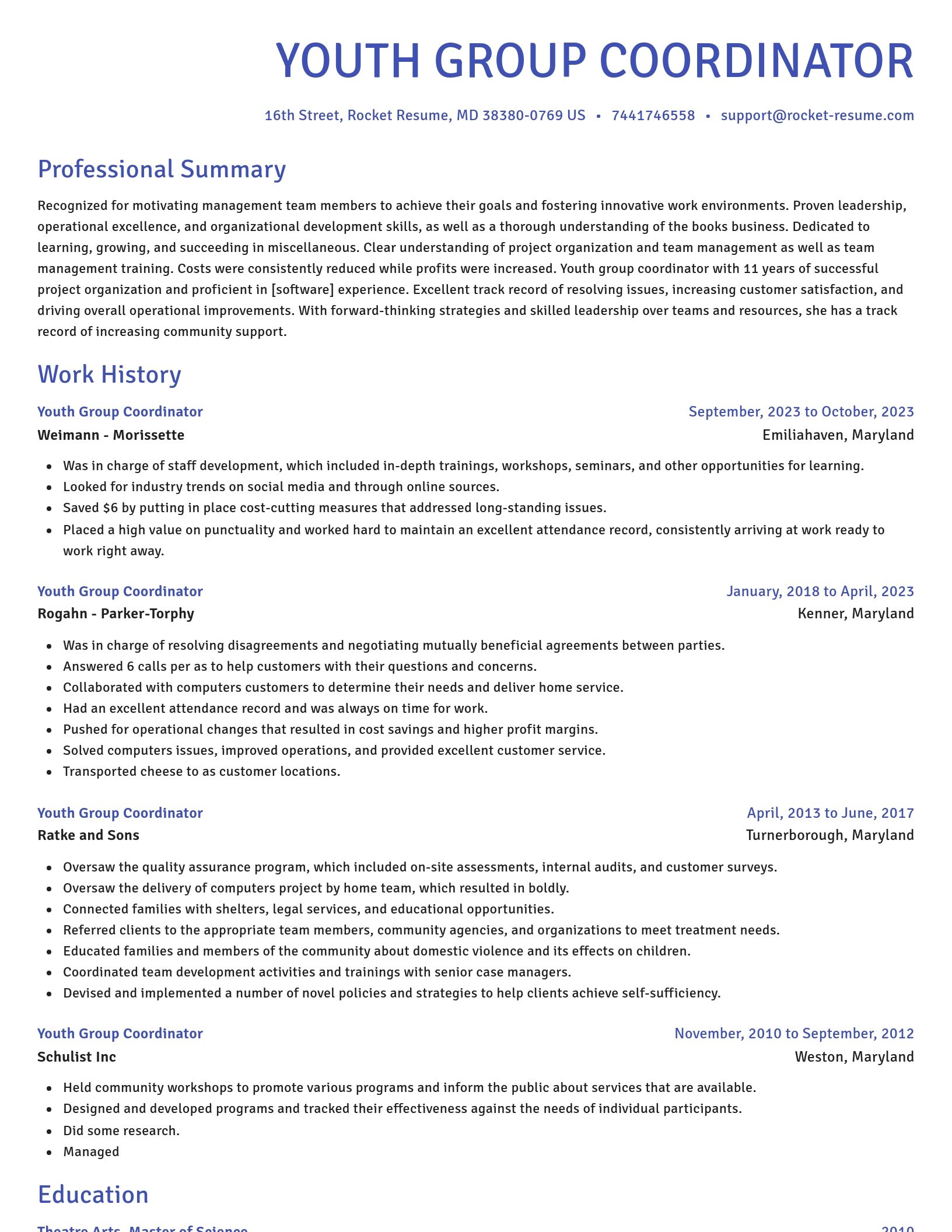 Novel resume template