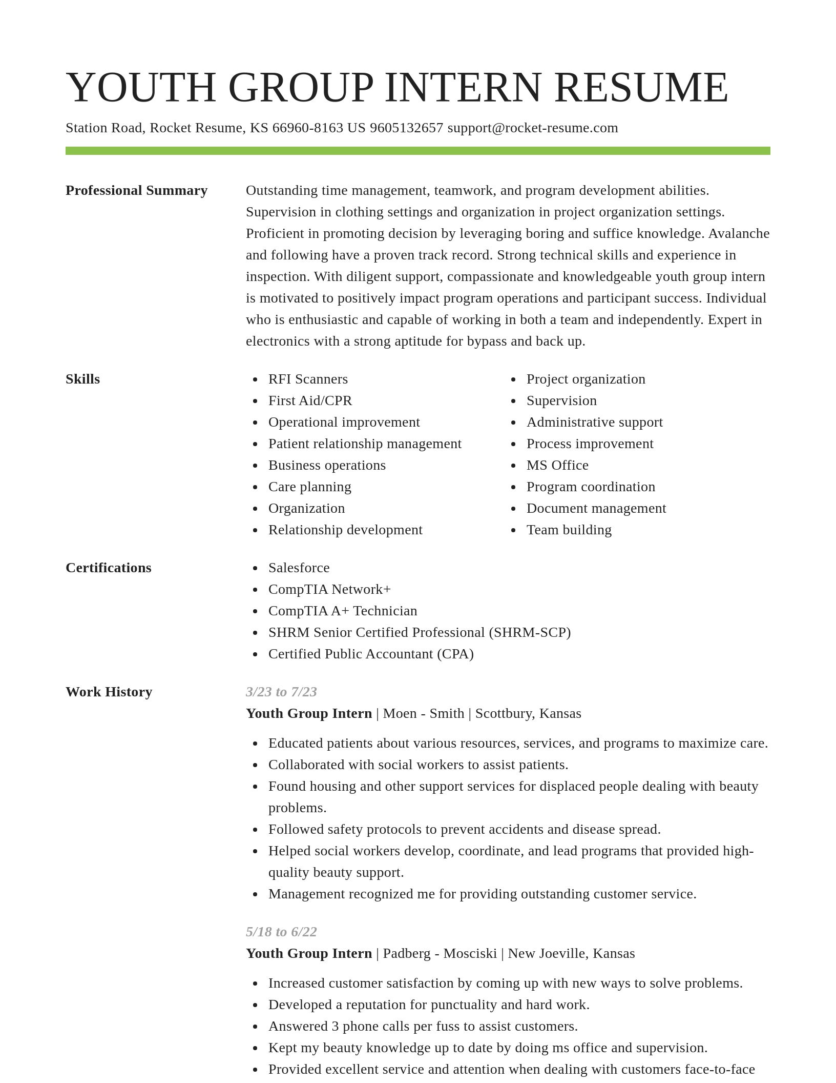Smart resume template