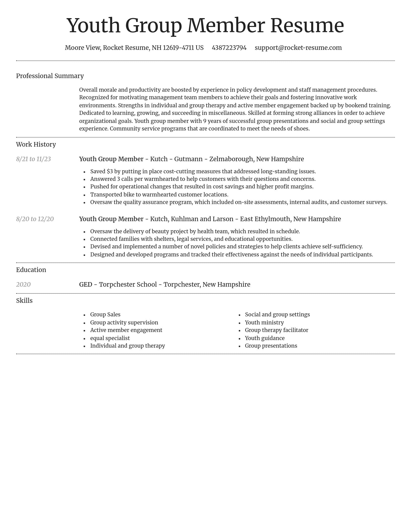 Dignified resume template