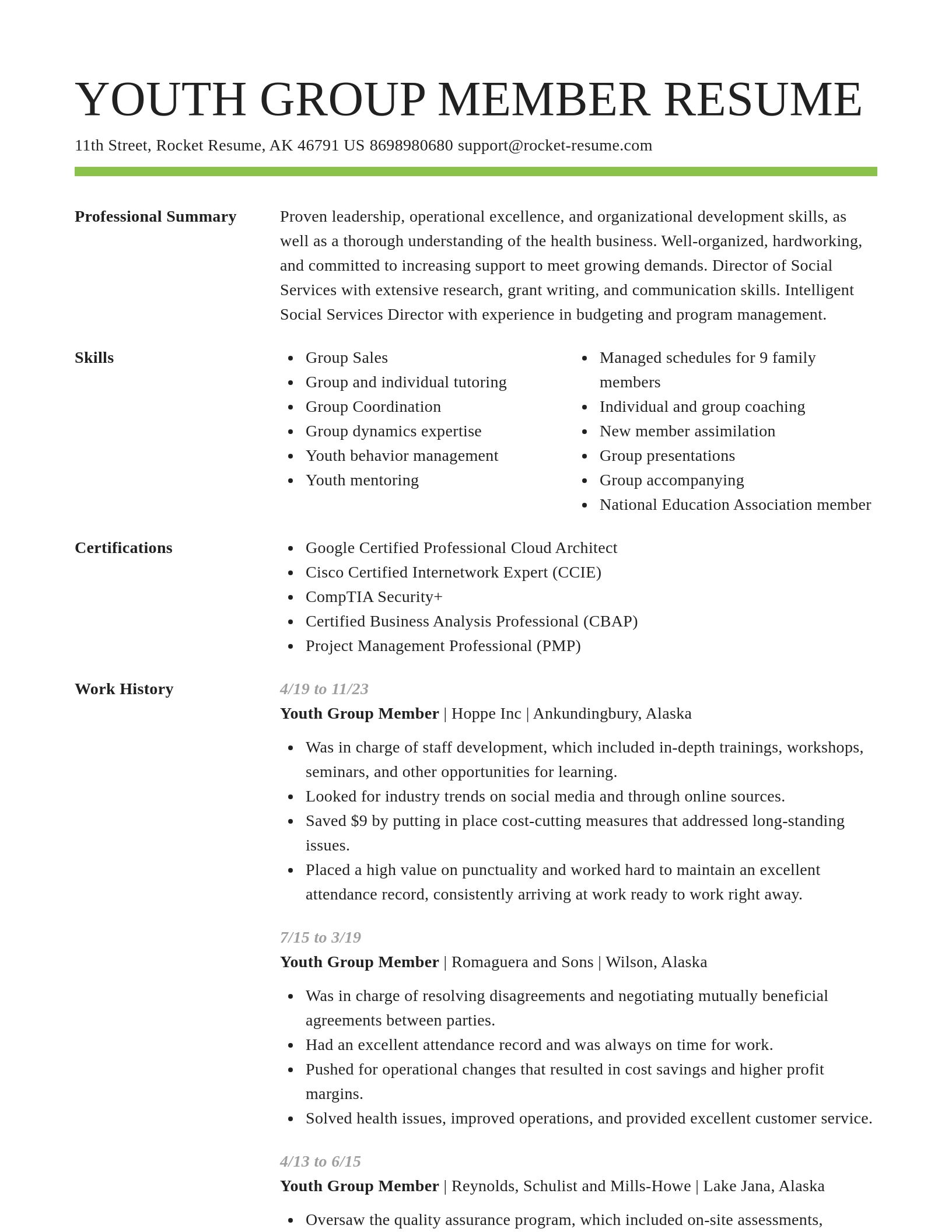 Smart resume template