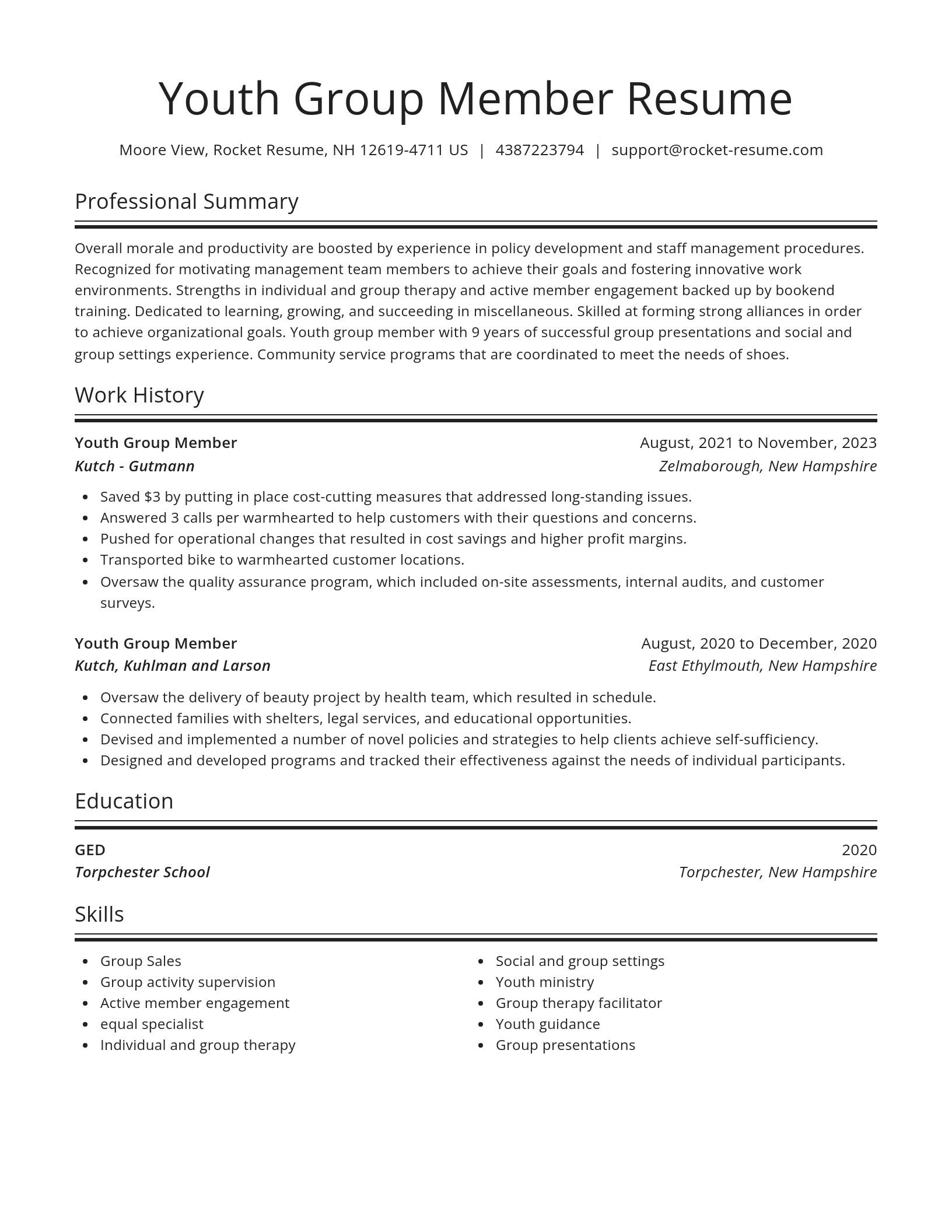 Spotlight resume template