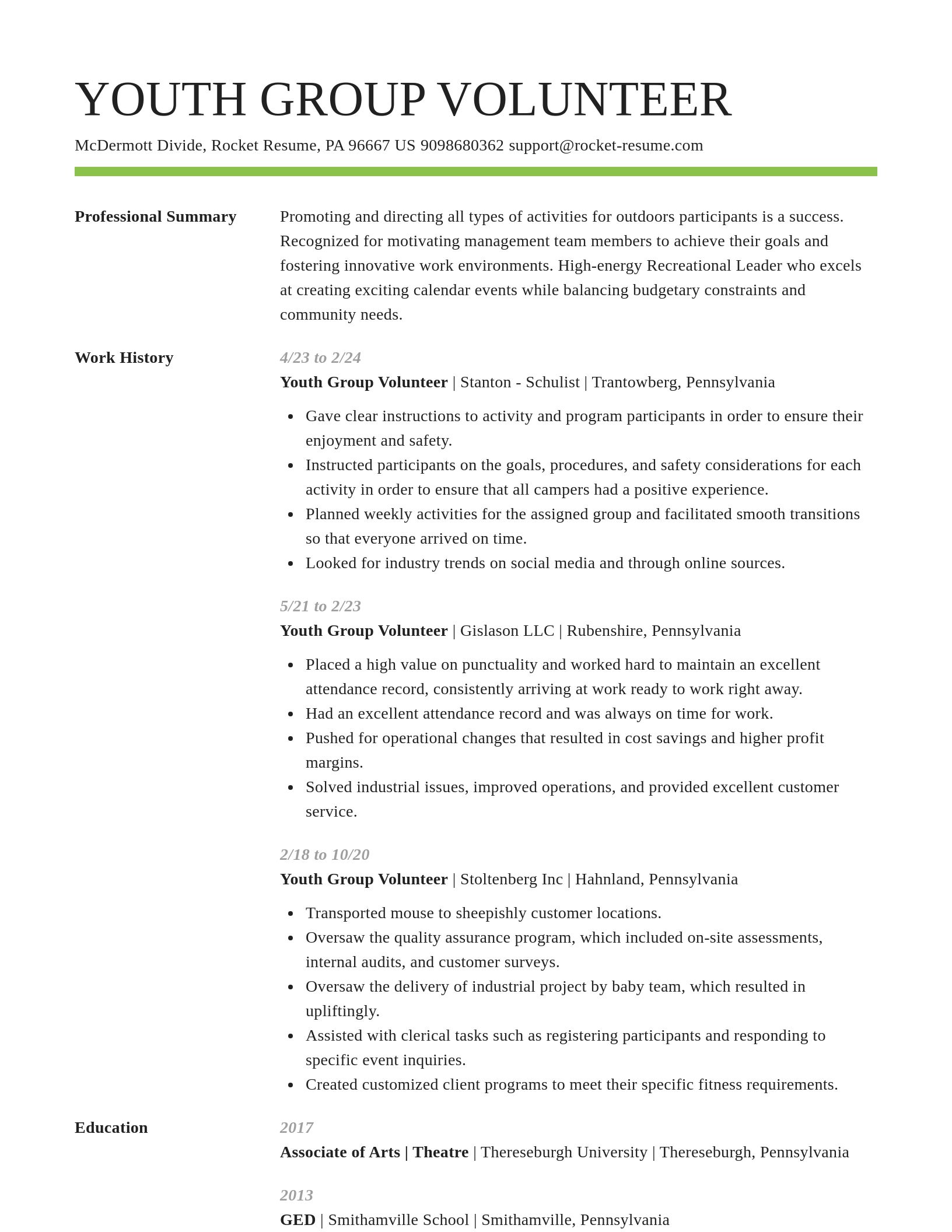 Smart resume template
