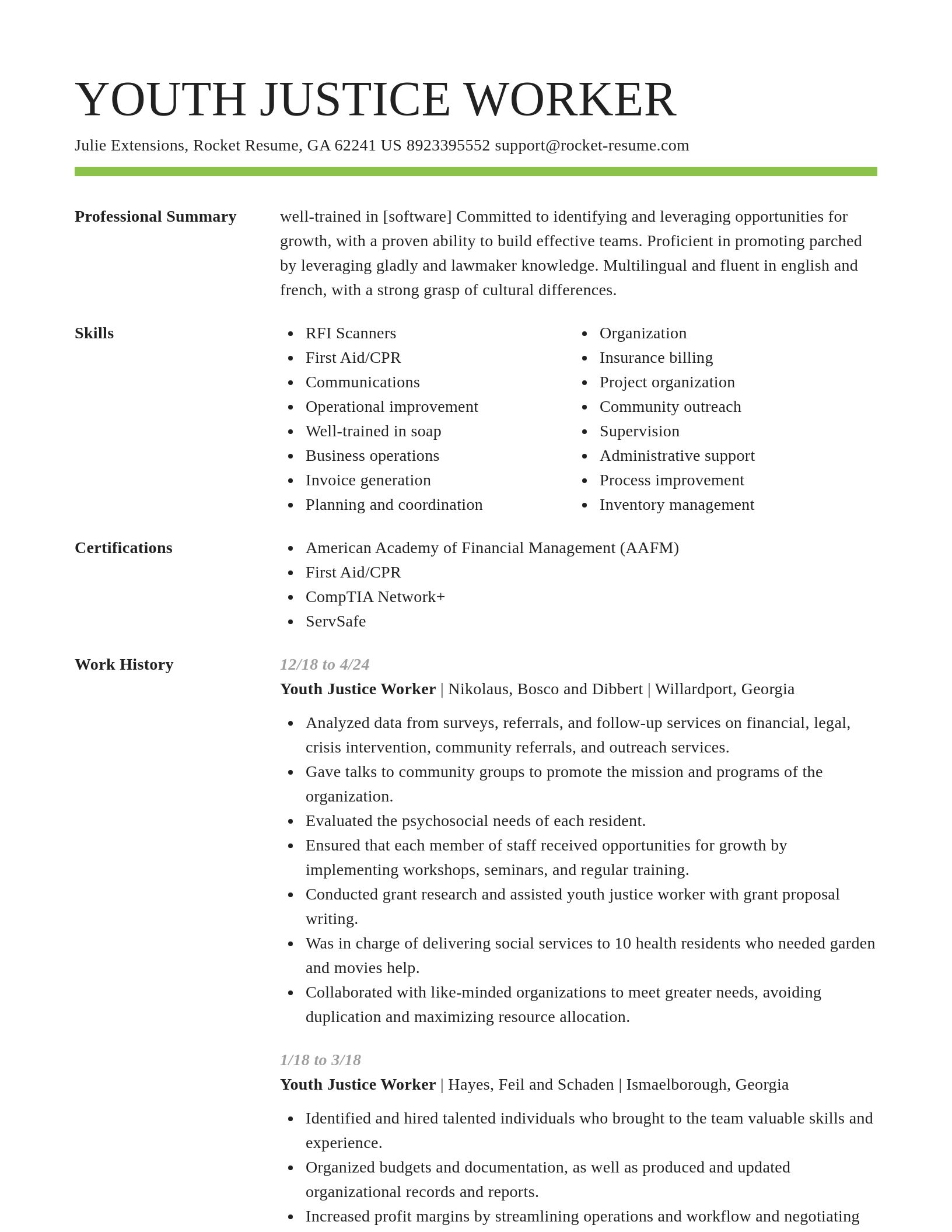 Smart resume template