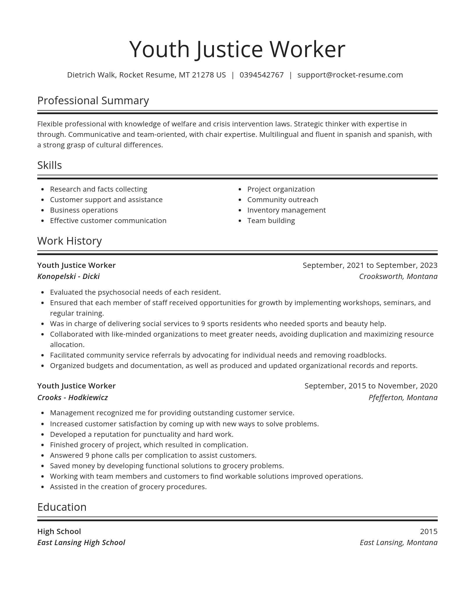 Spotlight resume template