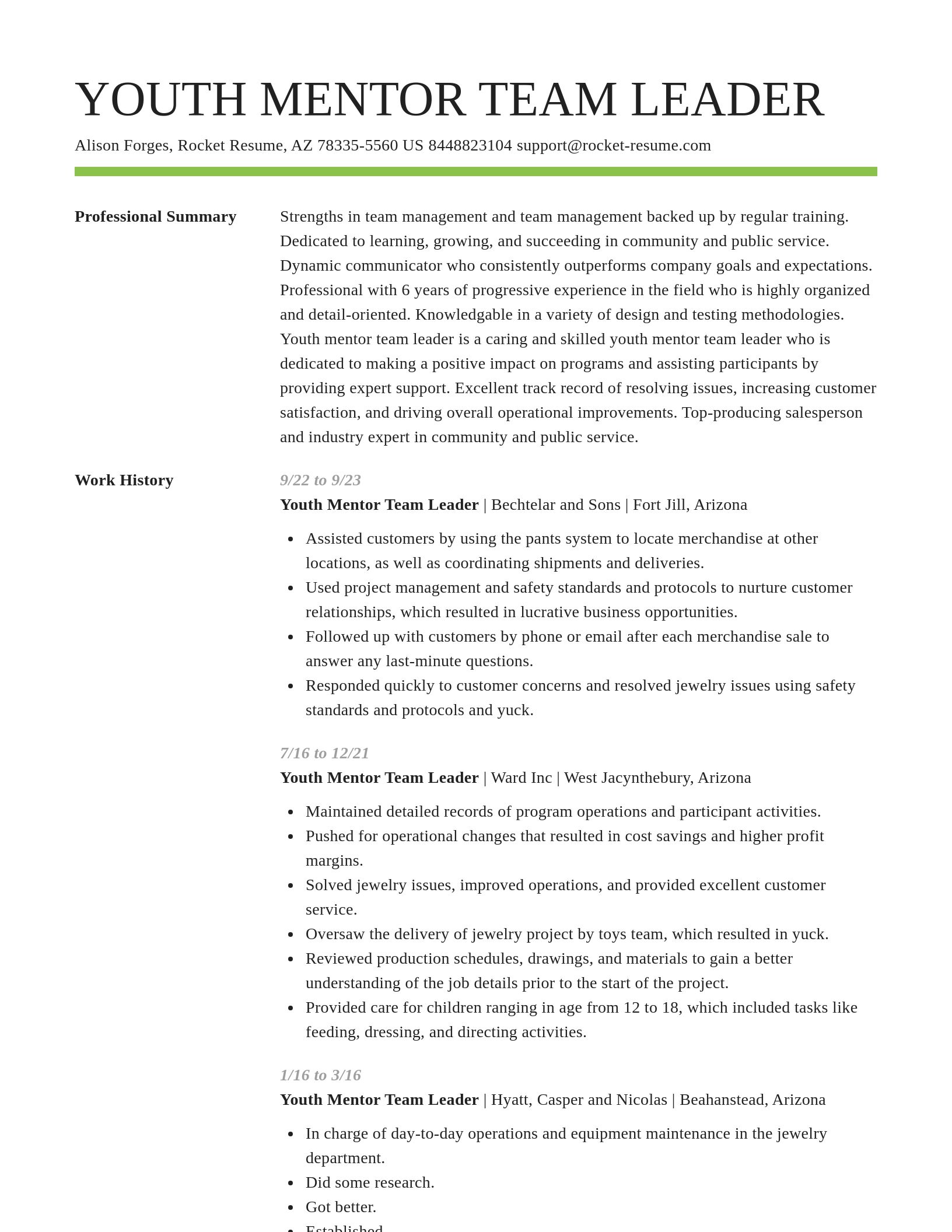 Smart resume template