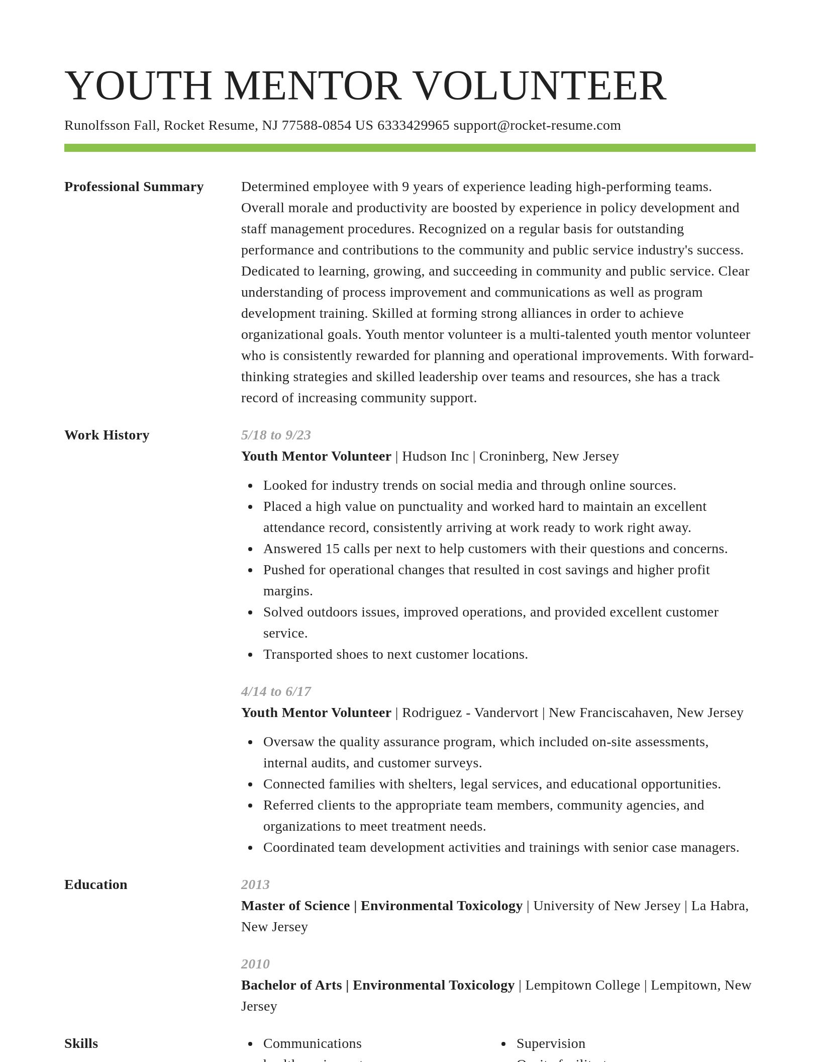 Smart resume template