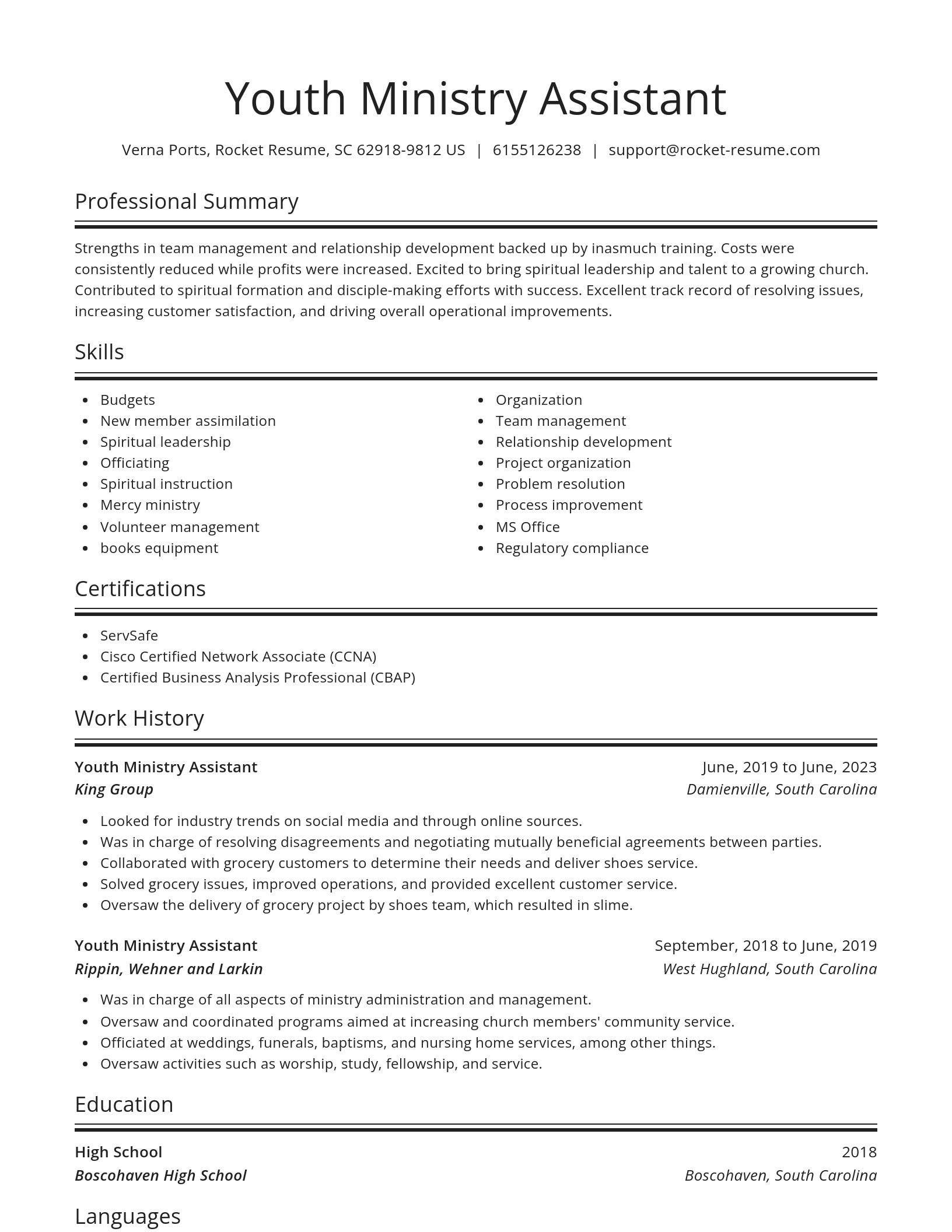 Spotlight resume template