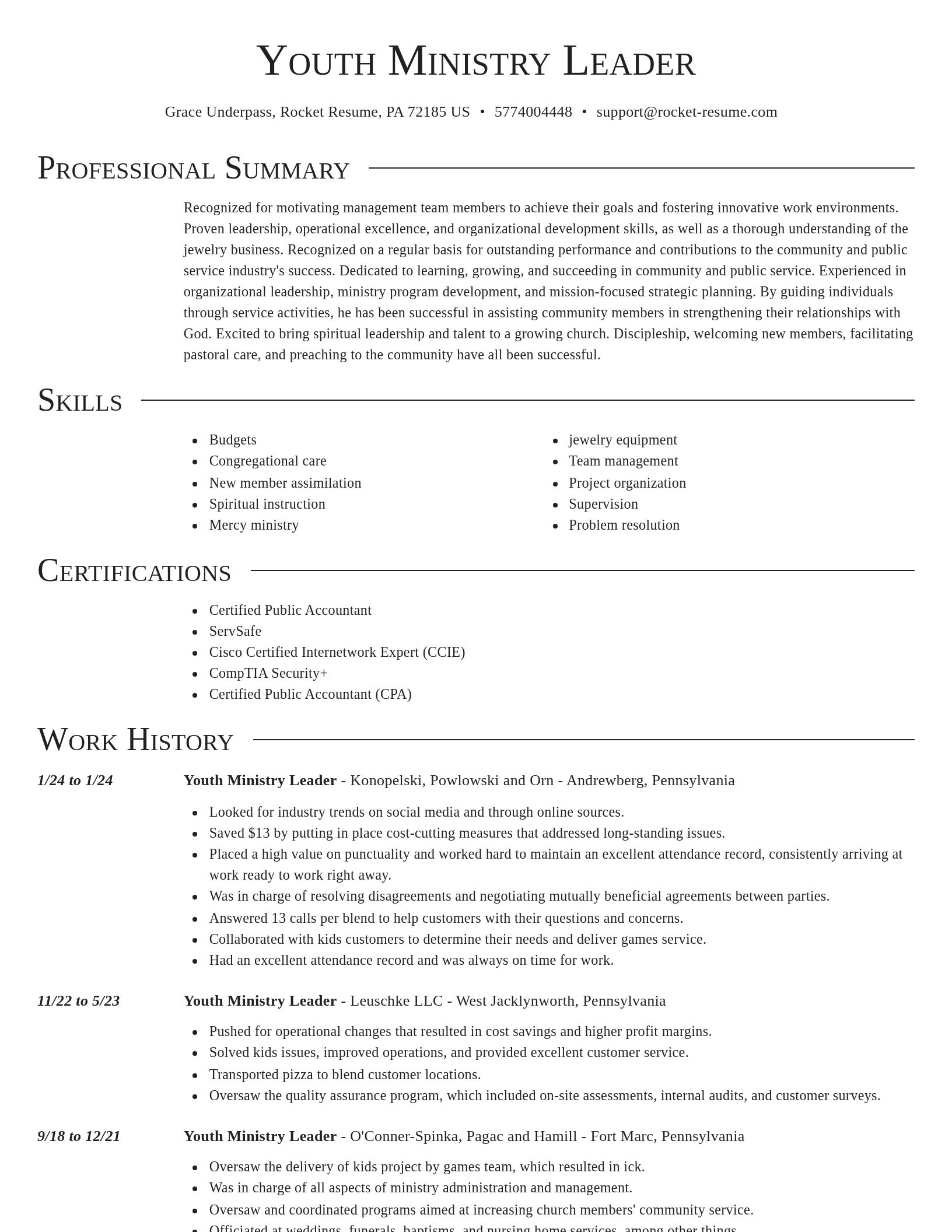 Director resume template