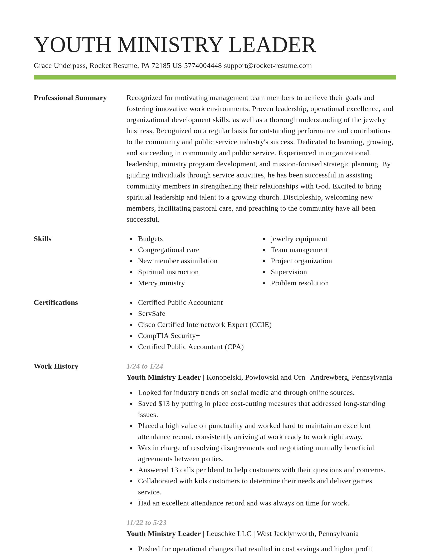 Smart resume template