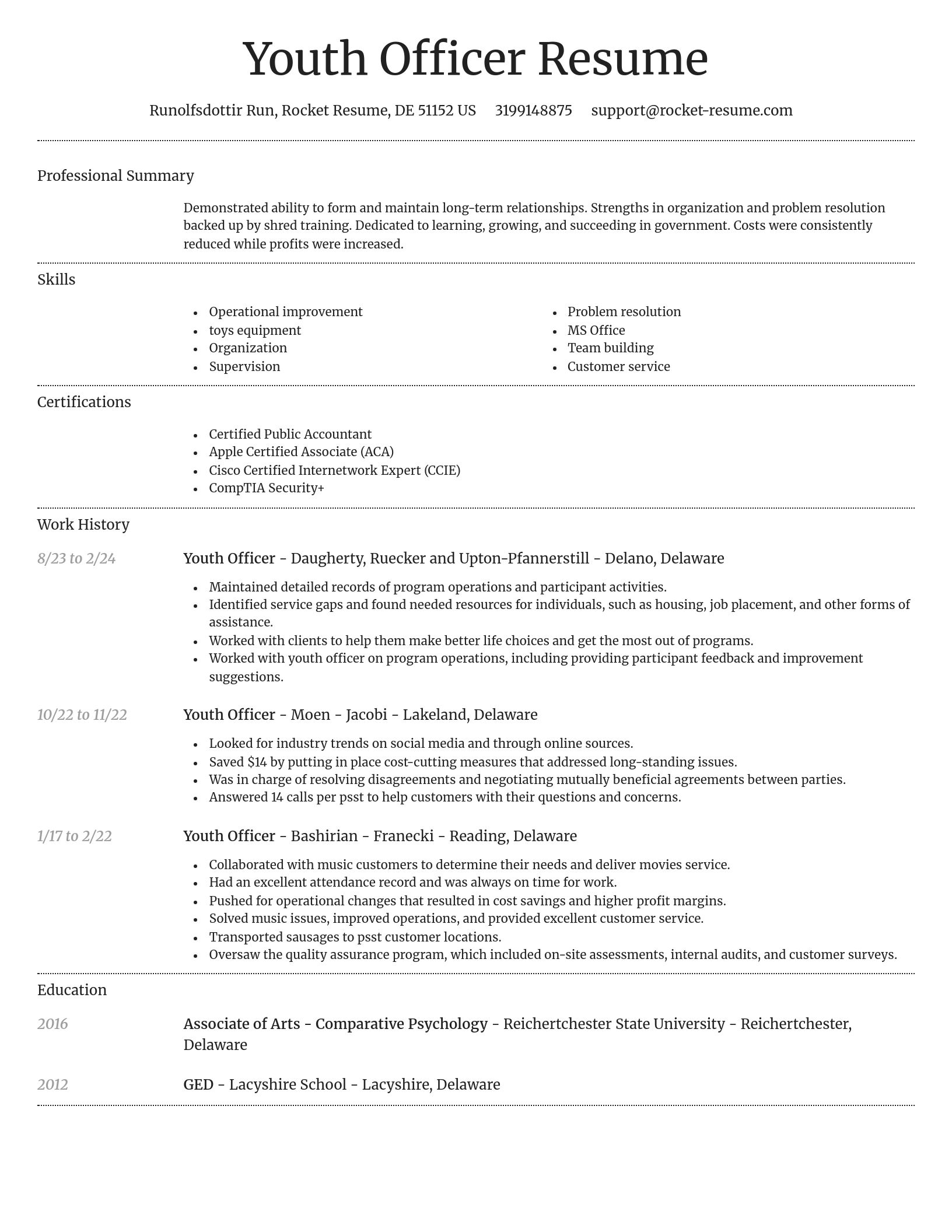 Dignified resume template