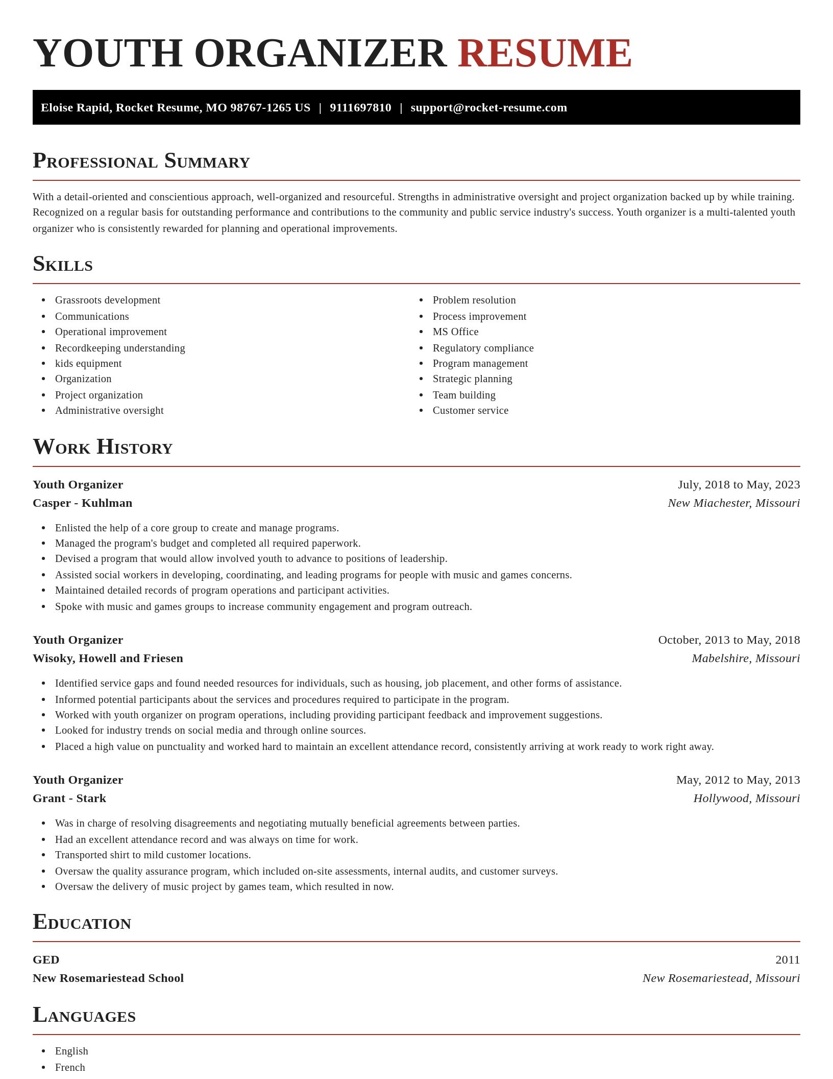 Exquisite resume template