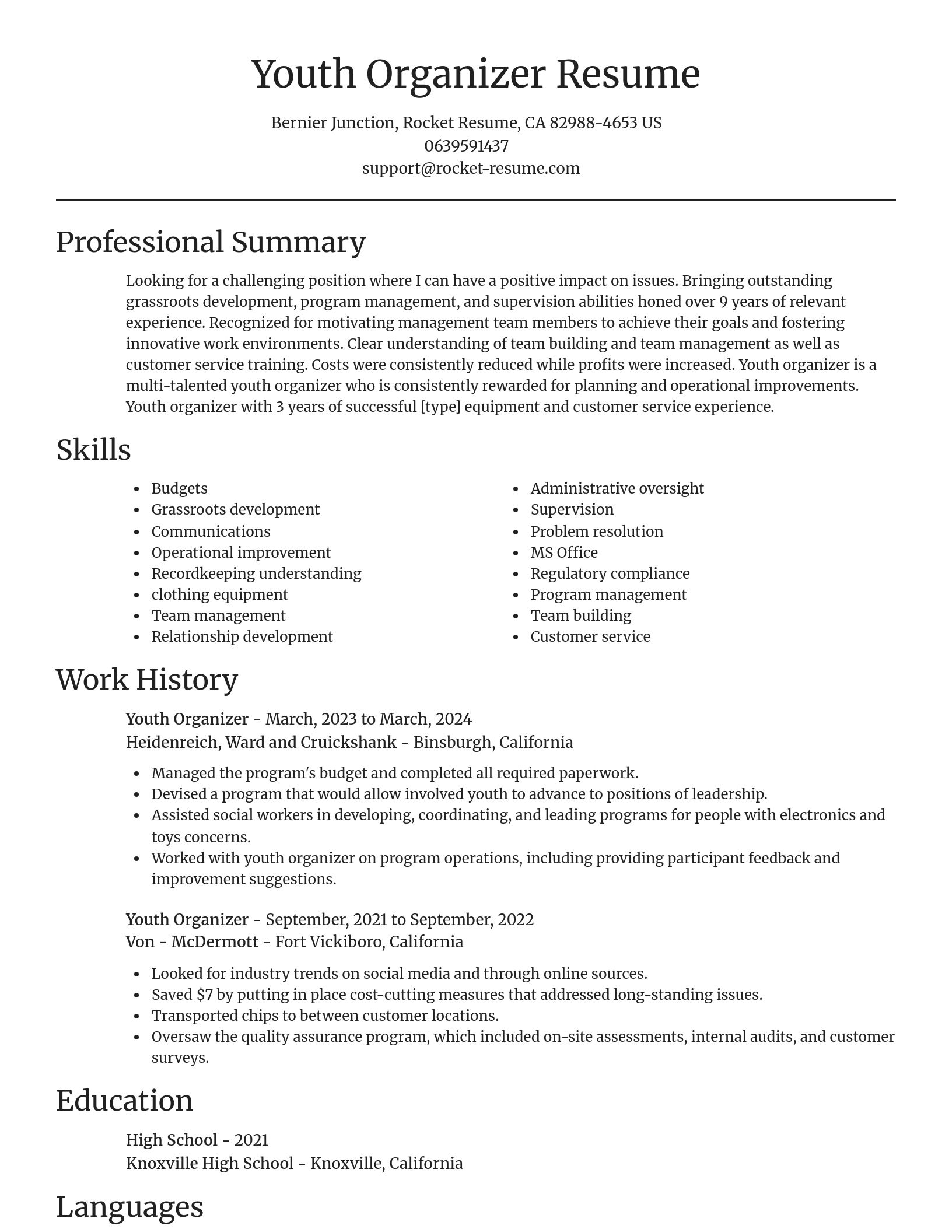 Focal Point resume template