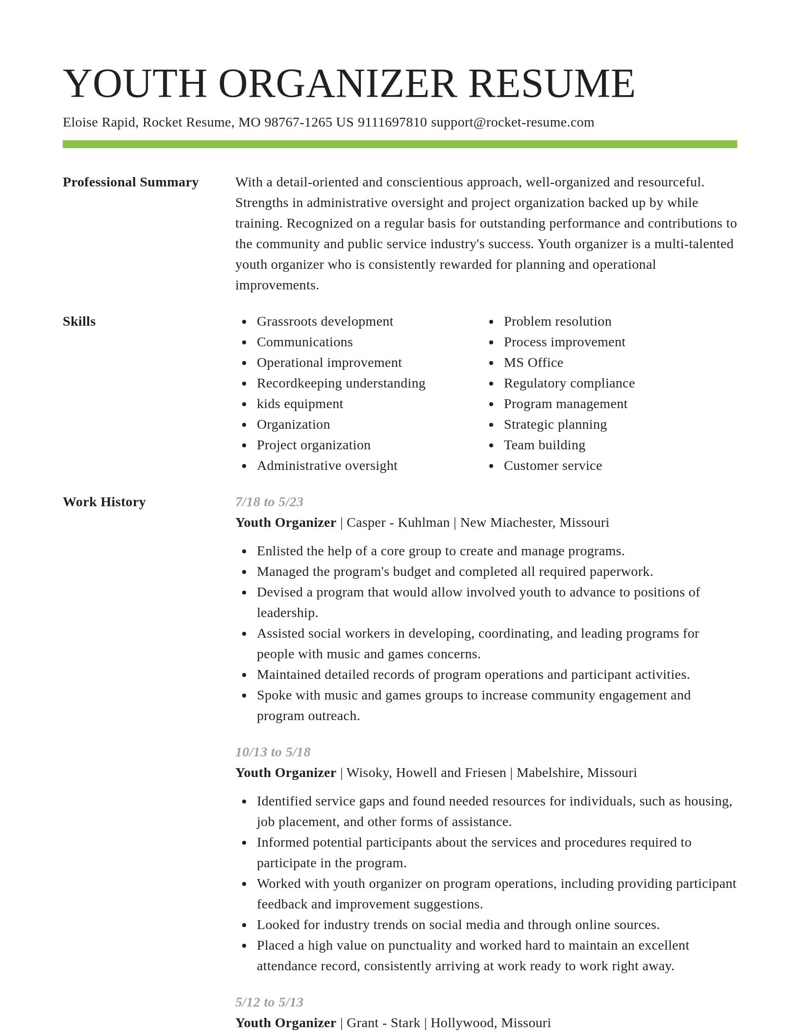 Smart resume template