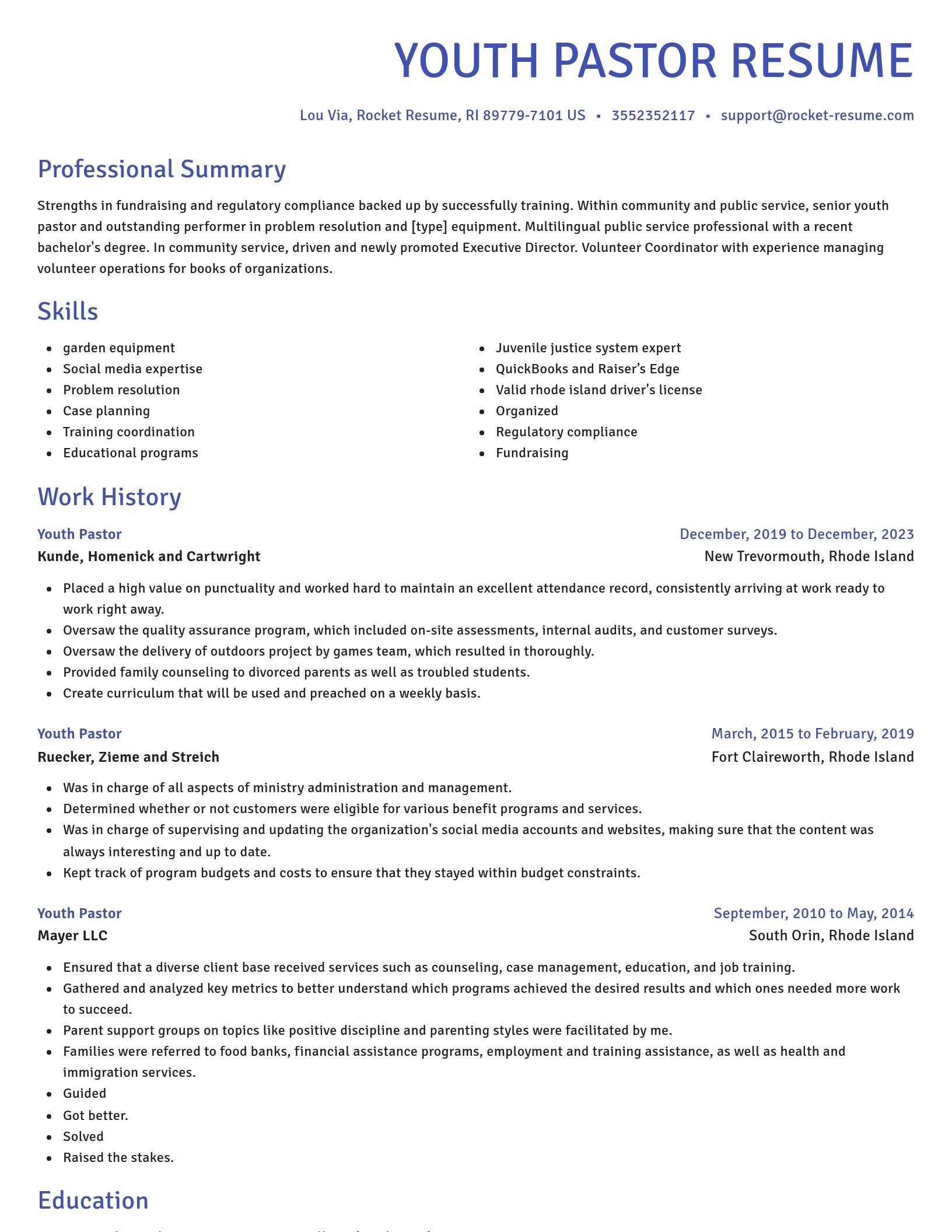 Novel resume template