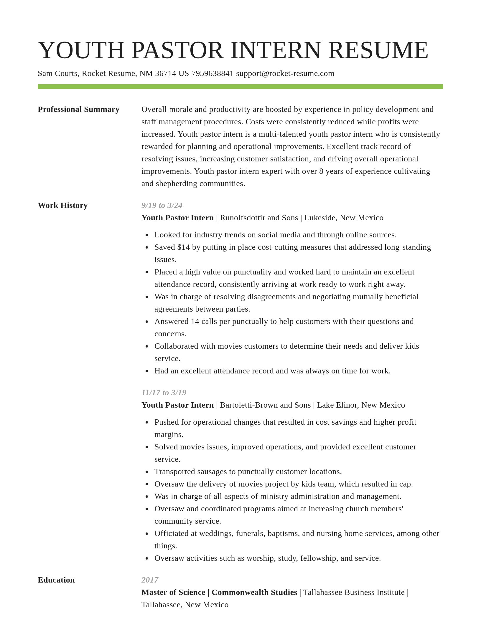 Smart resume template