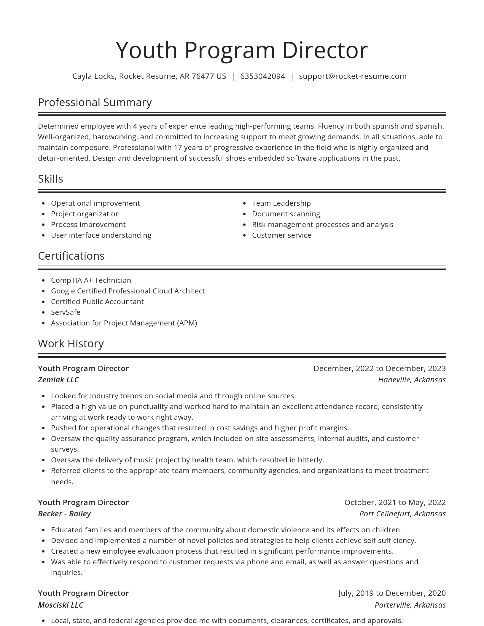 Spotlight resume template