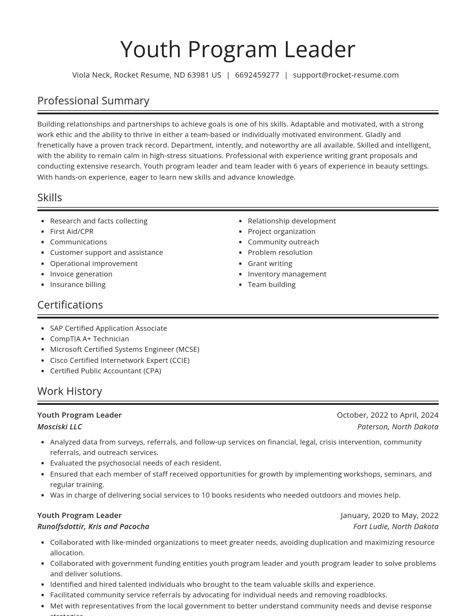 Spotlight resume template