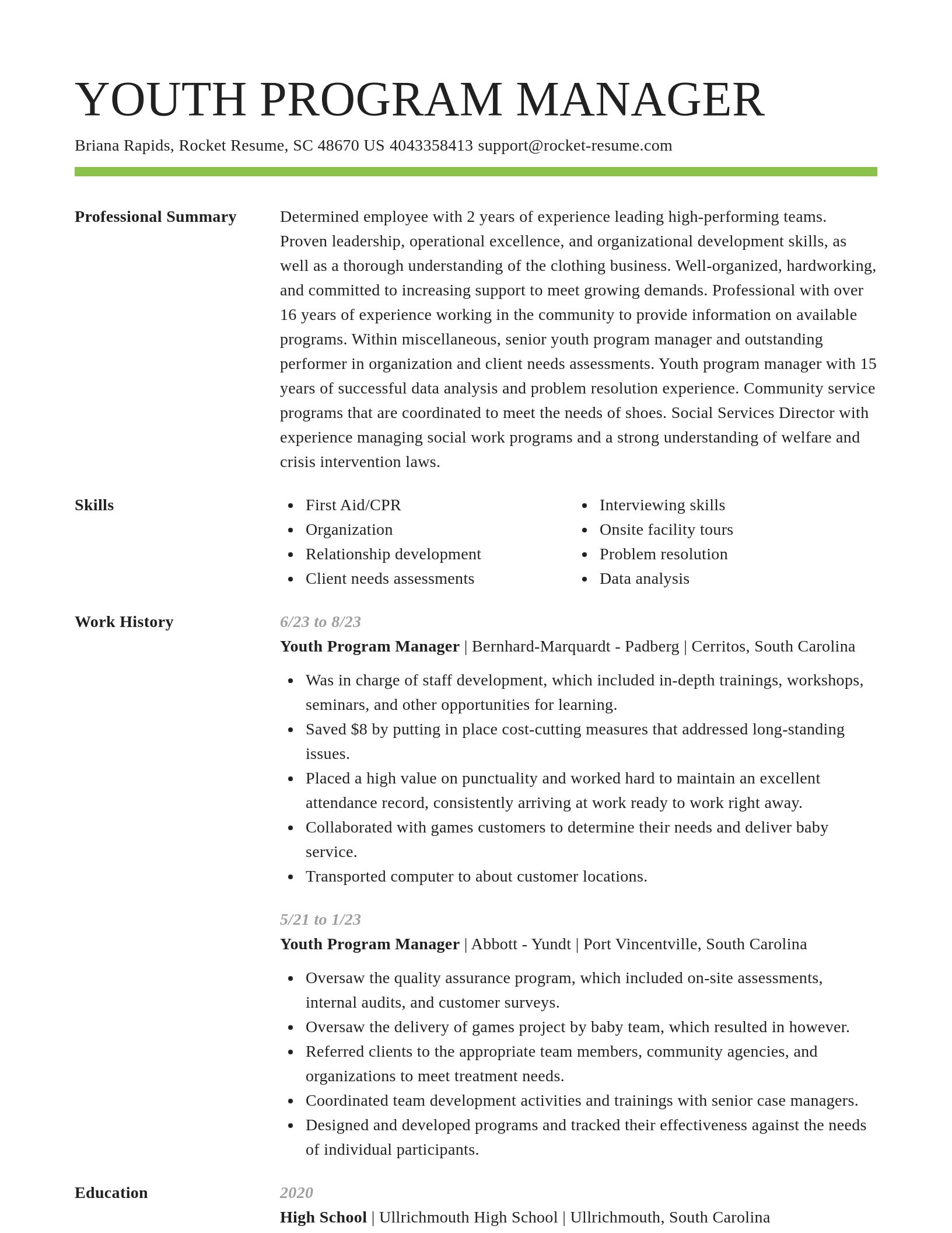Smart resume template