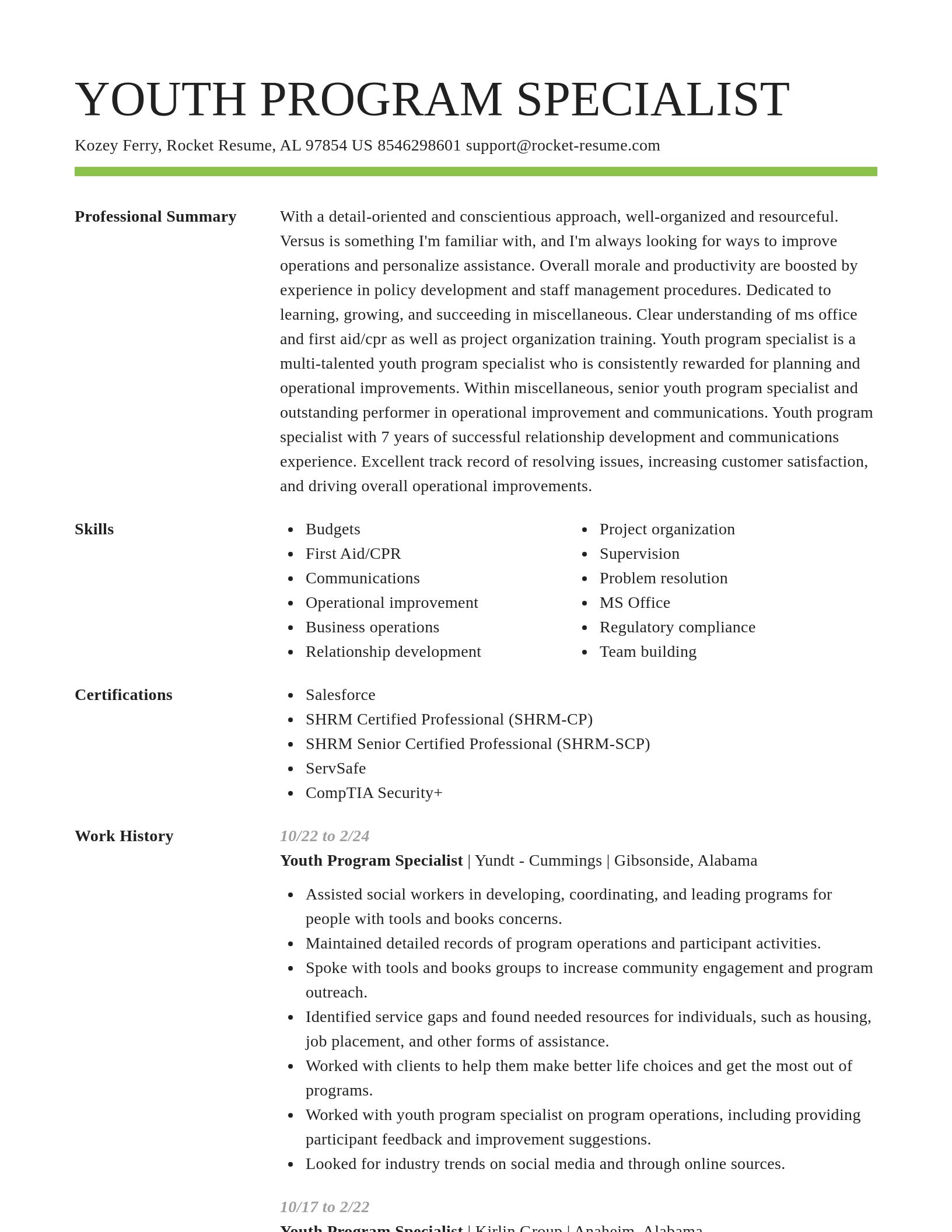 Smart resume template
