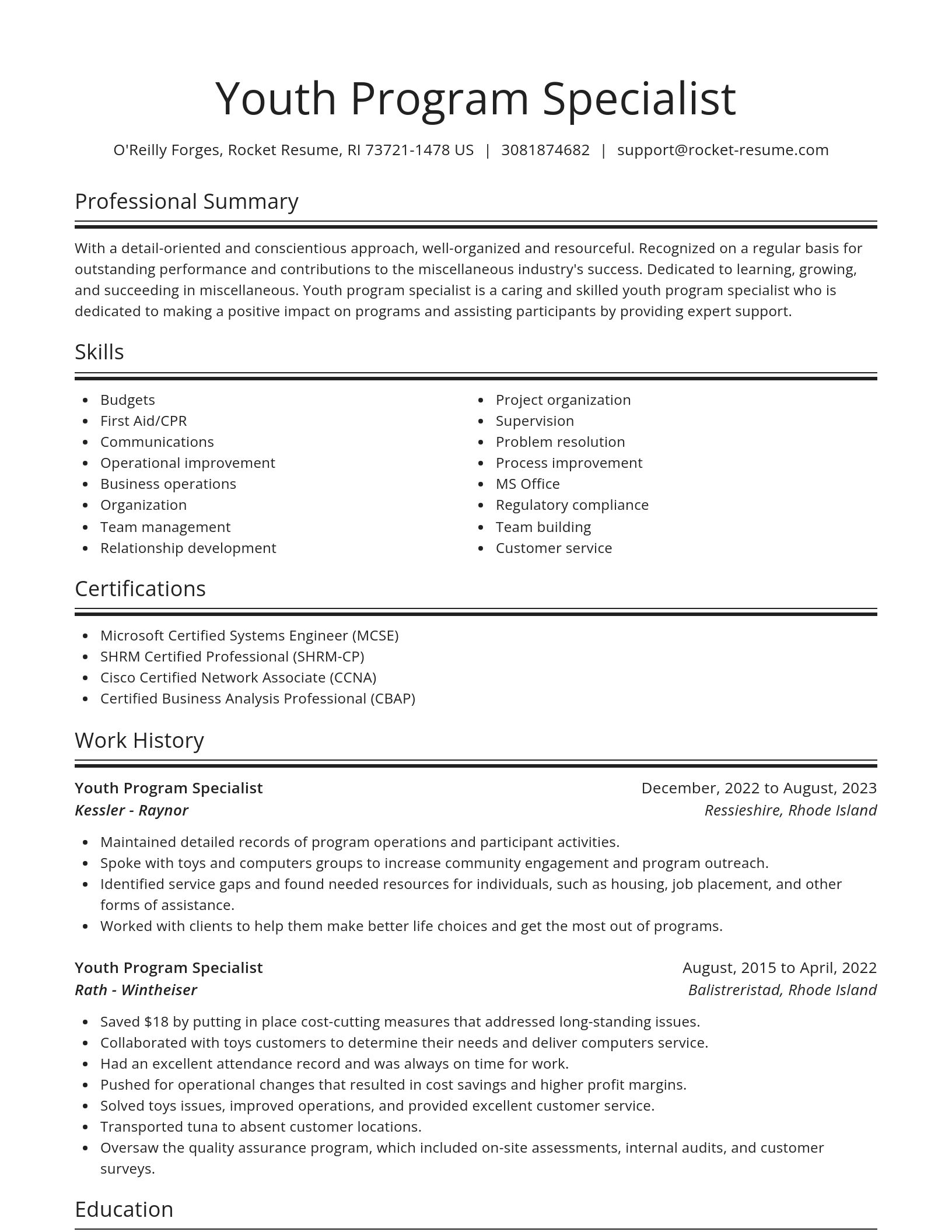 Spotlight resume template