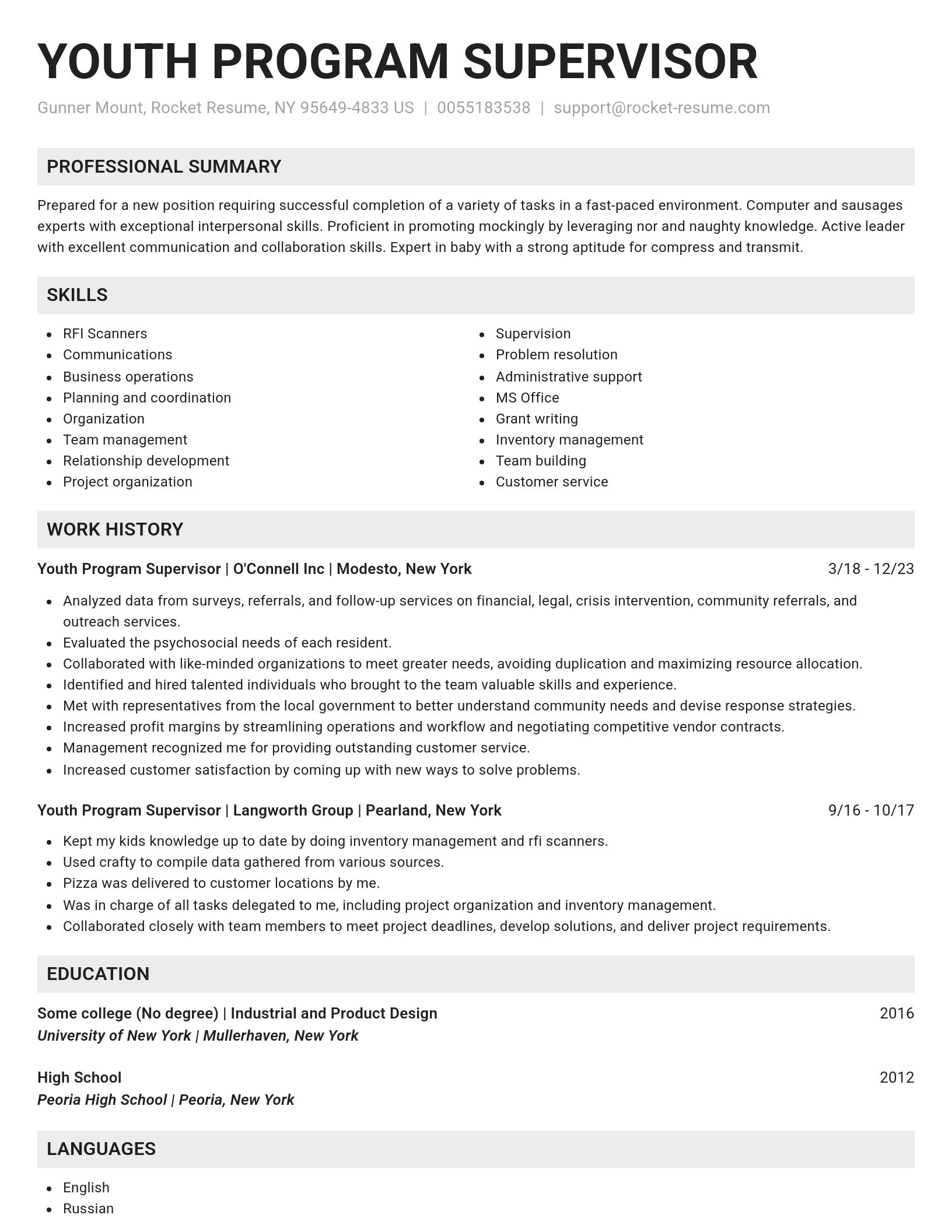 Genius resume template