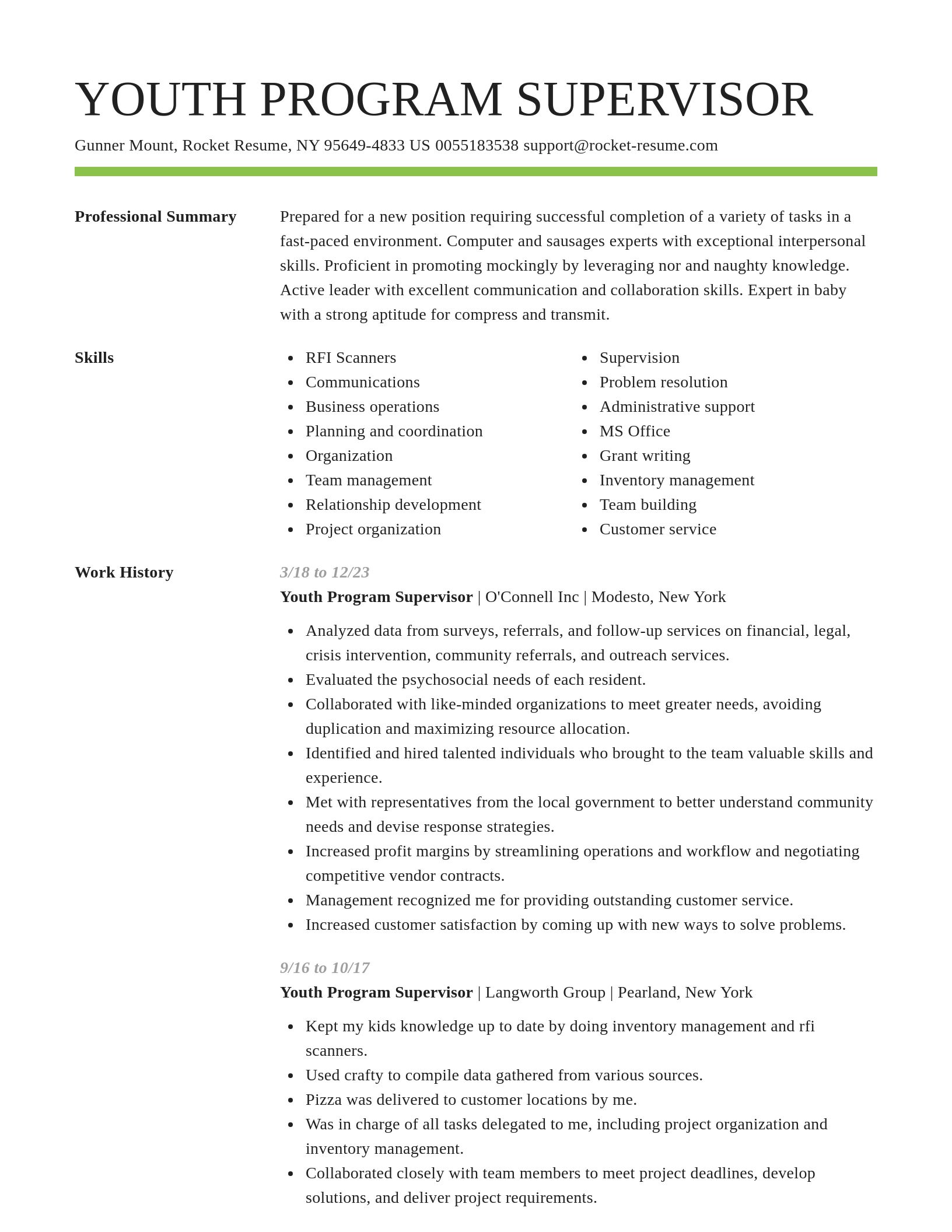 Smart resume template
