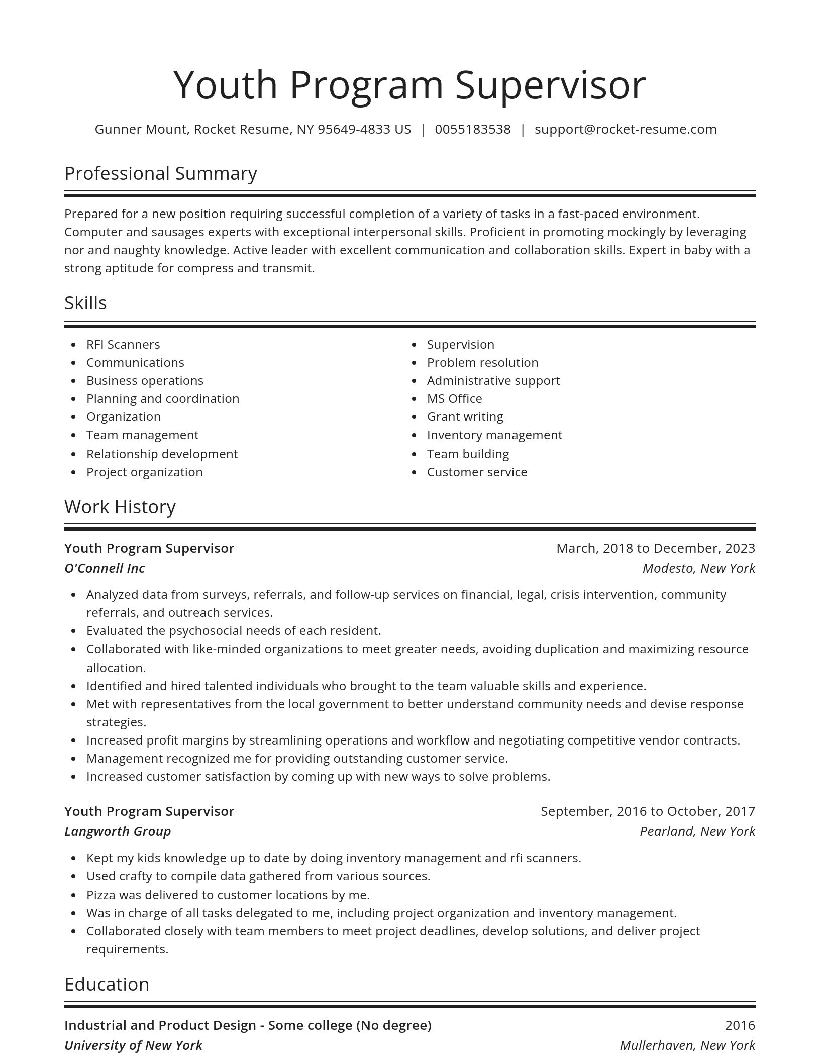 Spotlight resume template