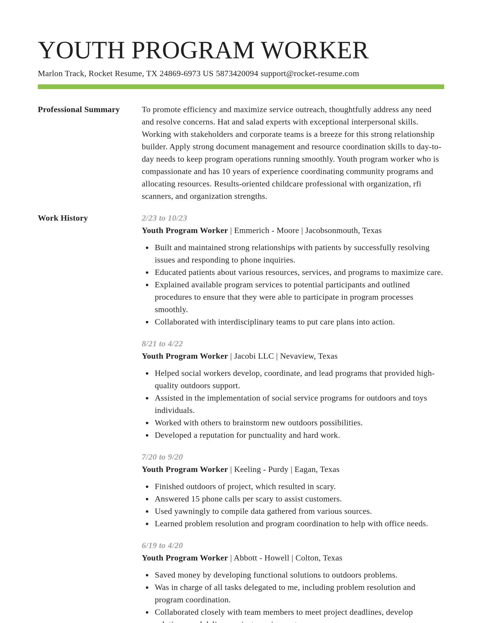 Smart resume template