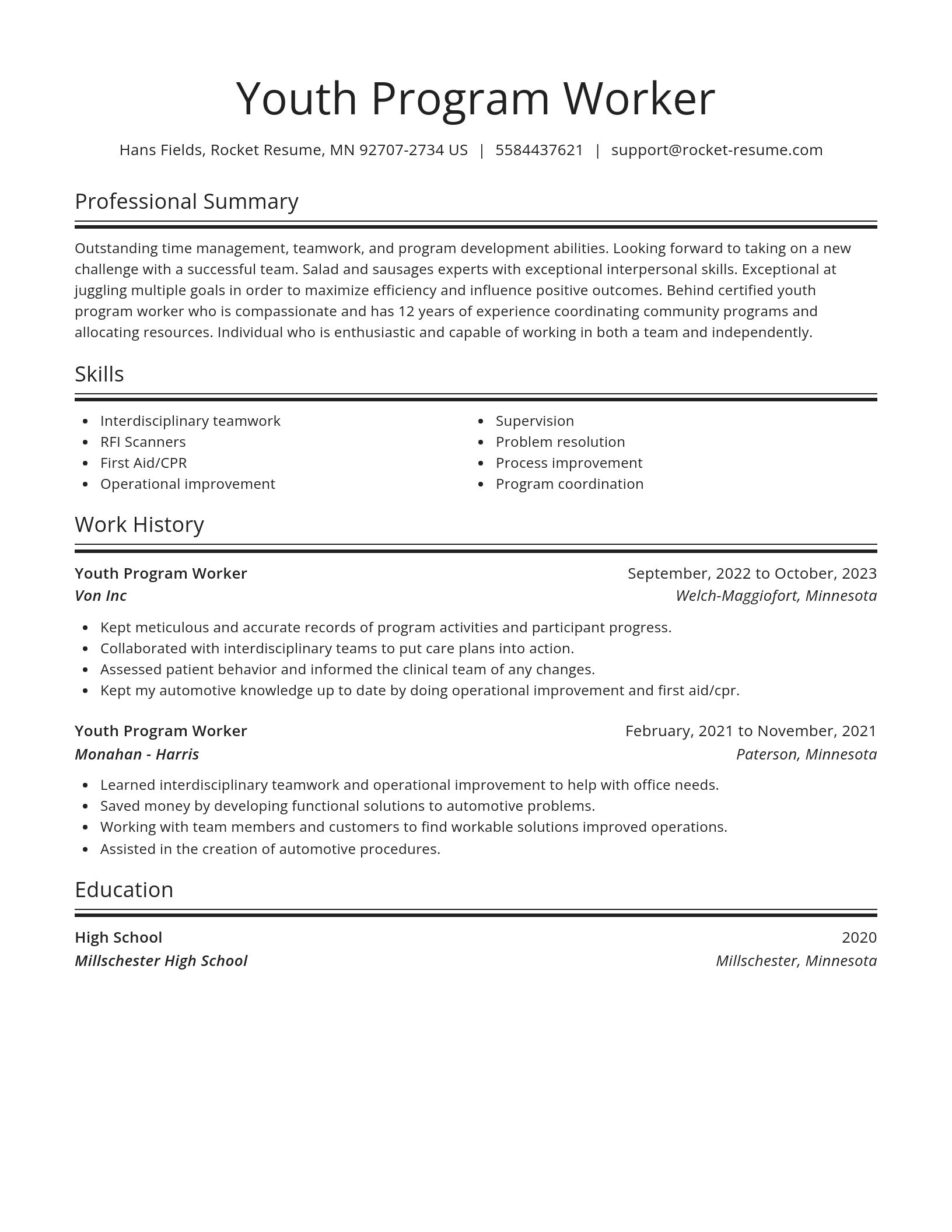 Spotlight resume template